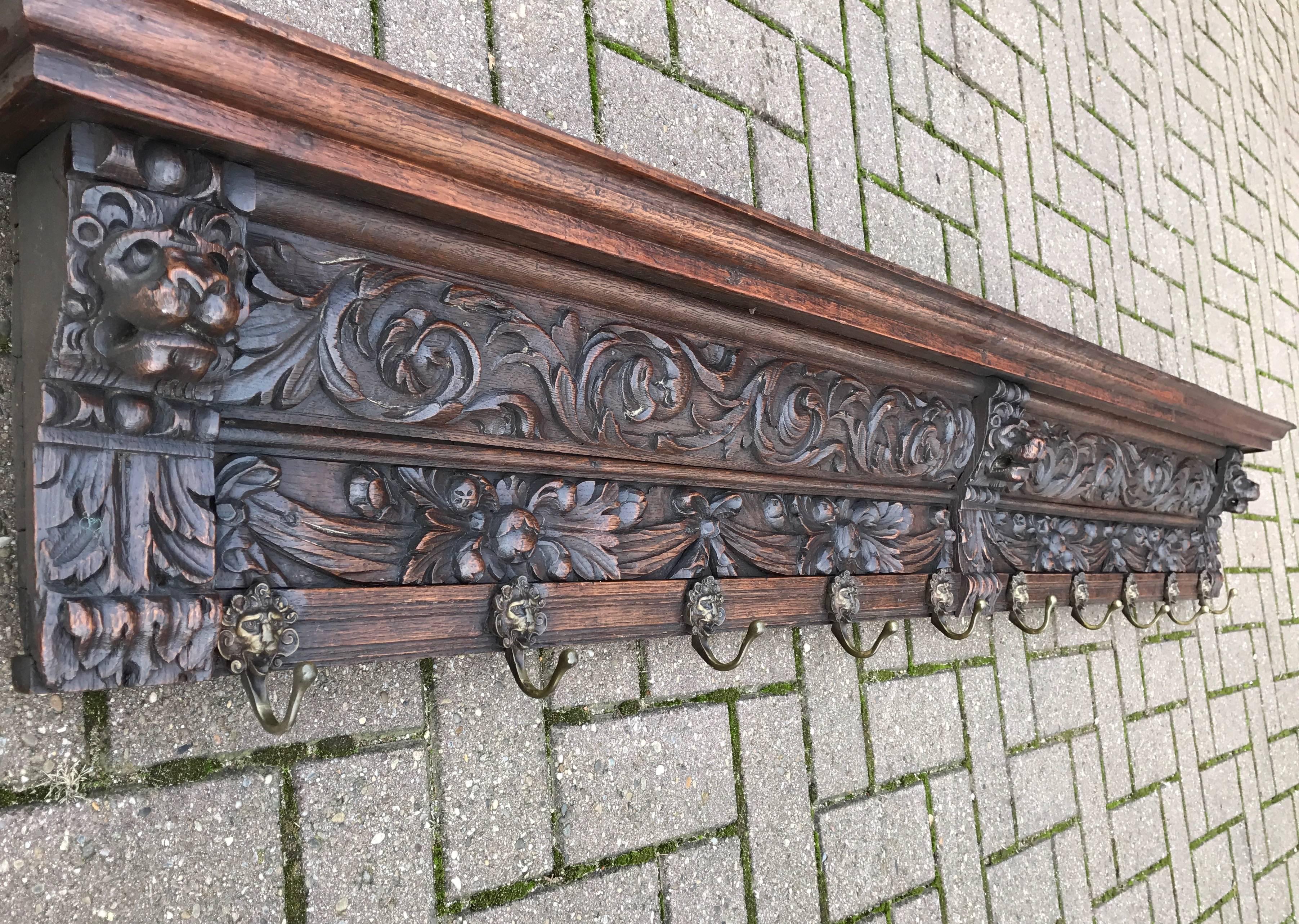 Yet another great piece of craftsmanship of years gone by.

This large and beautifully carved coat rack will look stunning in a larger entrance of an estate or in a restaurant etc. First impressions are important and with a coat rack like this as a