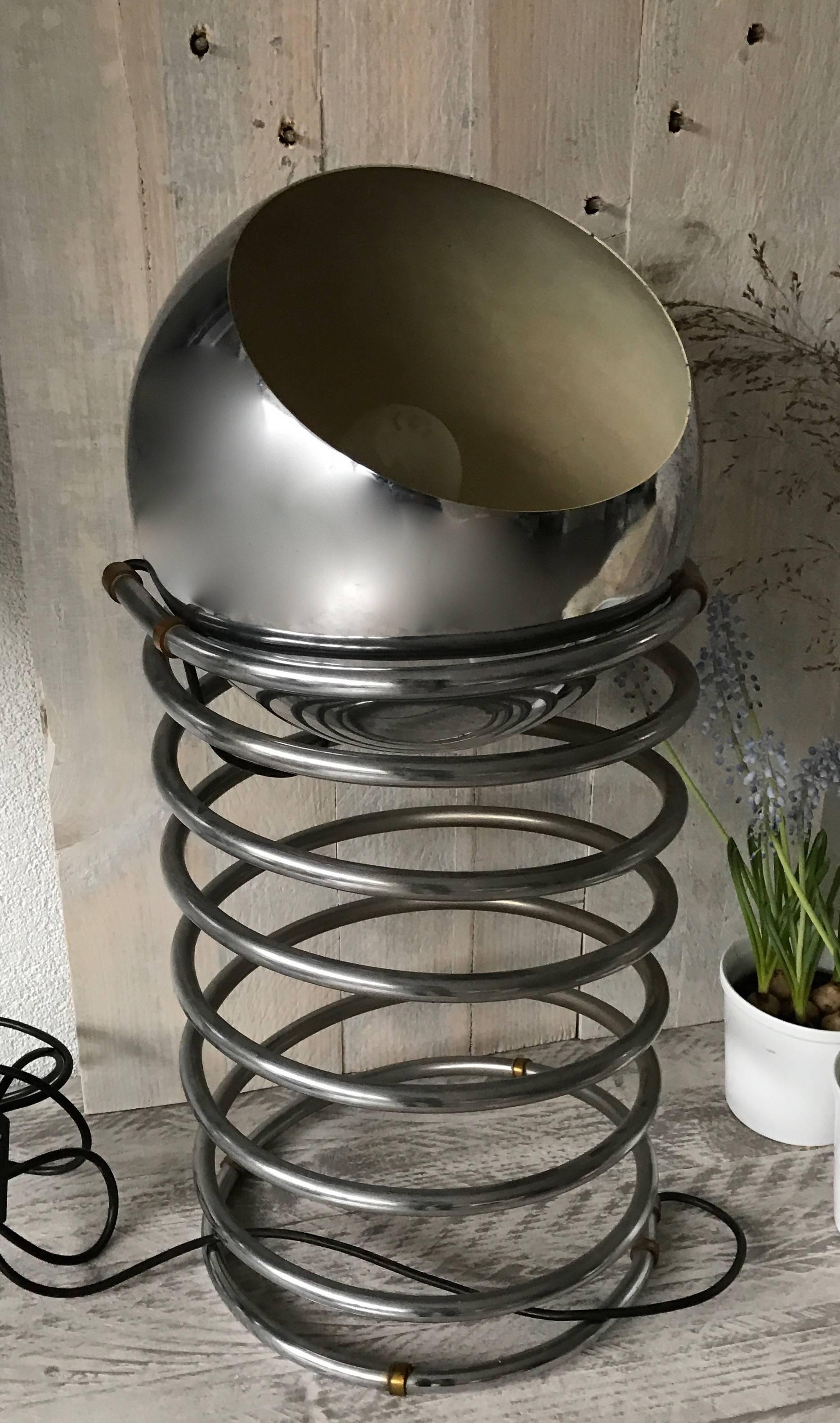 German Modern 1970s Spiral Table or Floor Lamp Attributed to Ingo Maurer For Sale