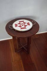Rare Geometrical Design Art Deco Mint Tile Serving Tray 1920s with Makers Marks