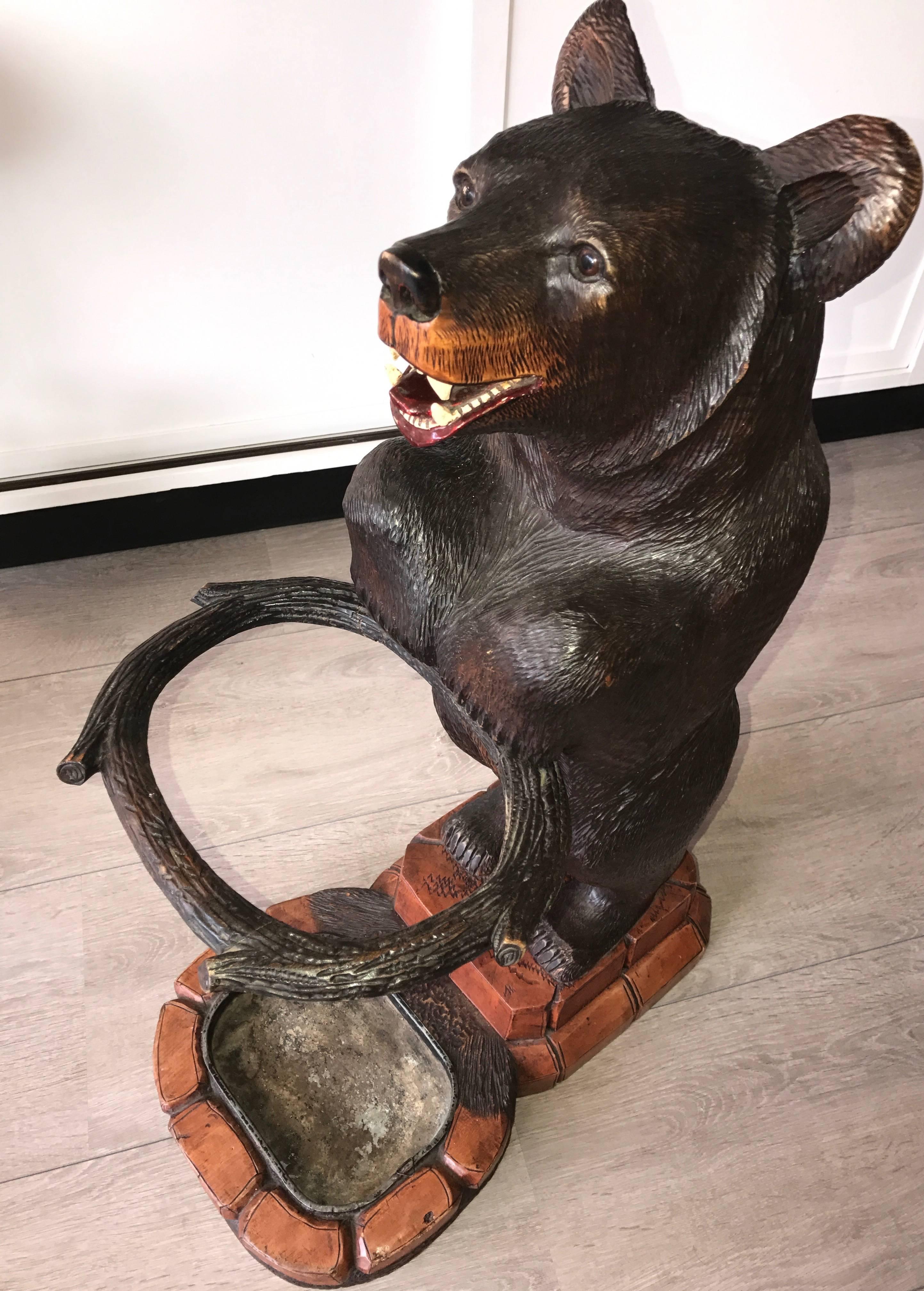 black forest bear umbrella stand