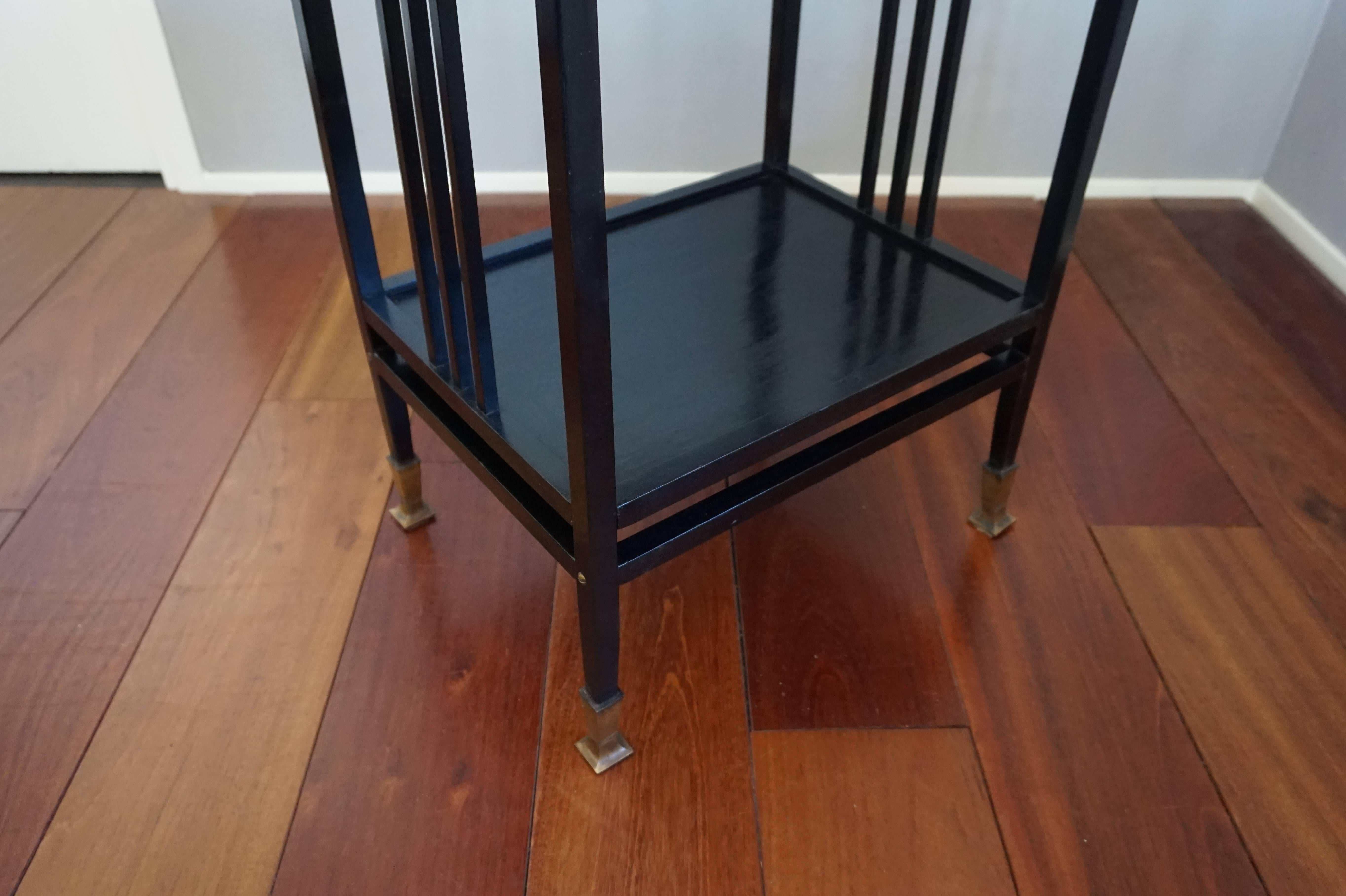 Austrian Ebonized Viennese Bentwood Magazine Stand Gustav Siegel and Otto Wagner Style For Sale