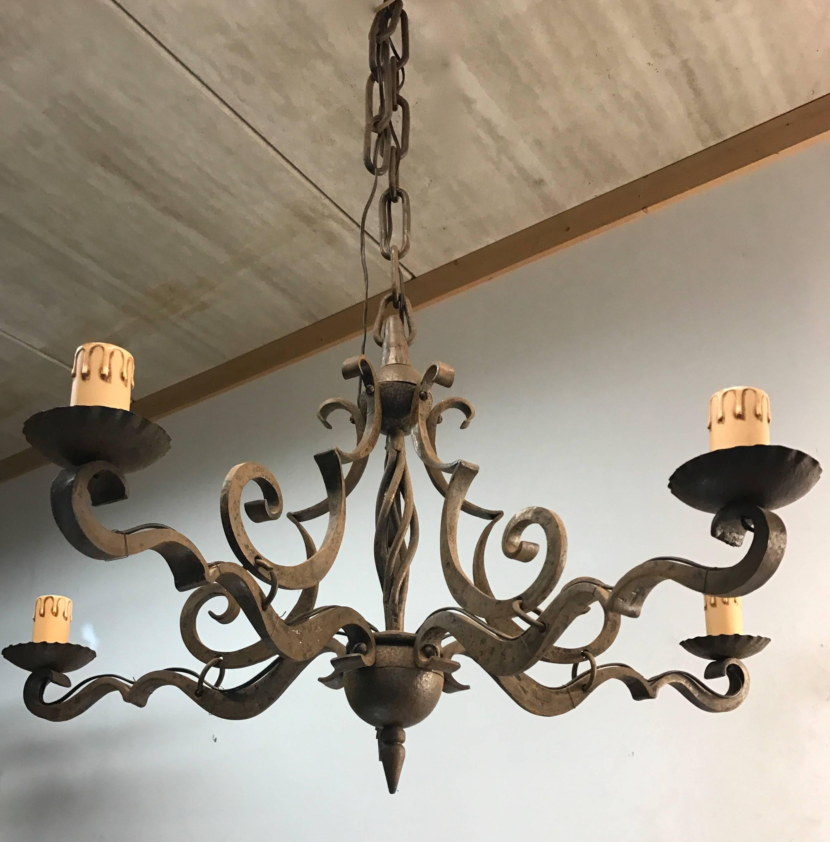 hand-forged wrought iron chandelier