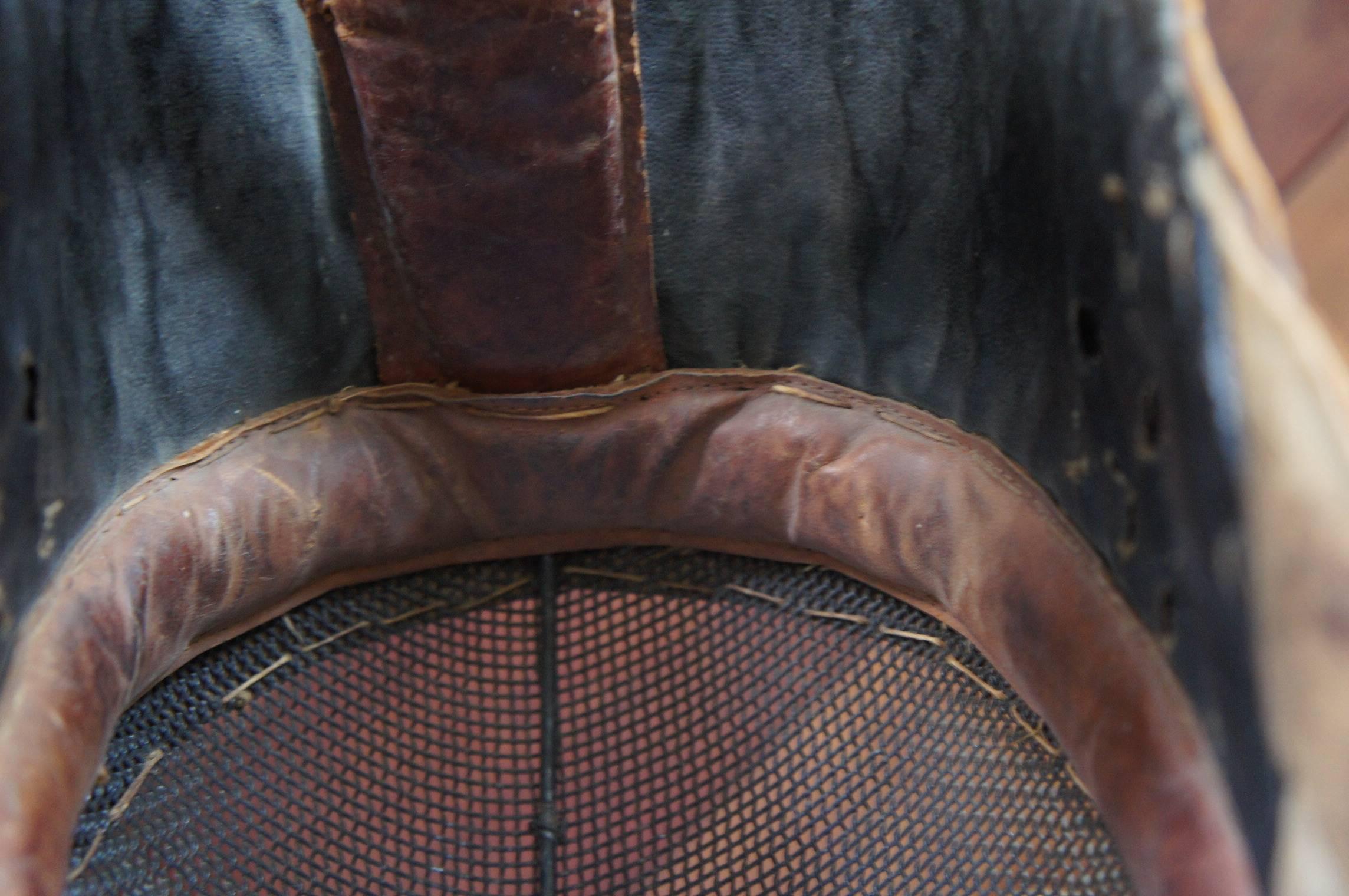 Hand-Crafted Early 20th Century Leather and Metal Fencing Mask in Good and Original Condition