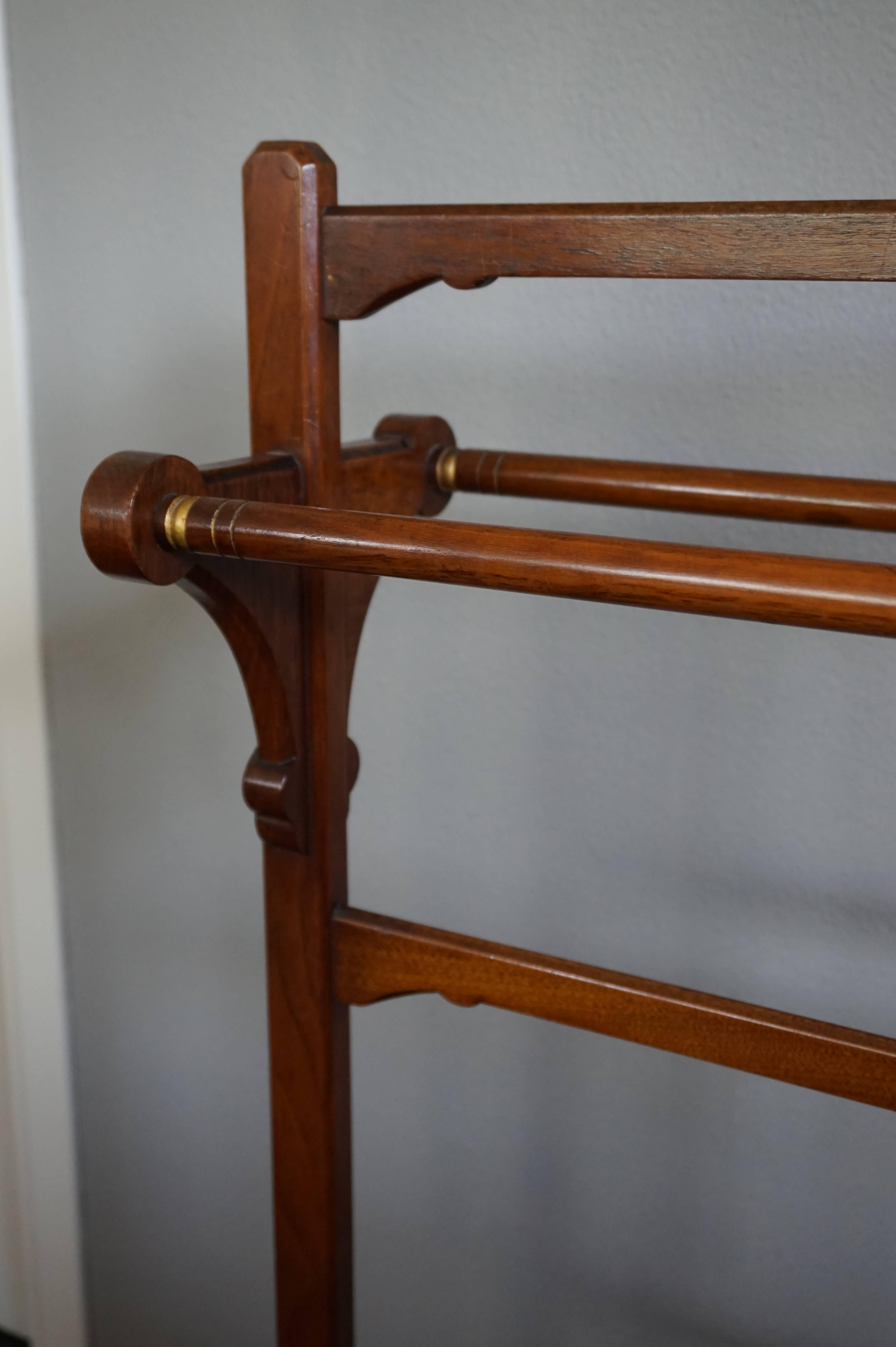 Arts and Crafts Walnut Towel Rack by Gillow and Co Attributed to Bruce ...