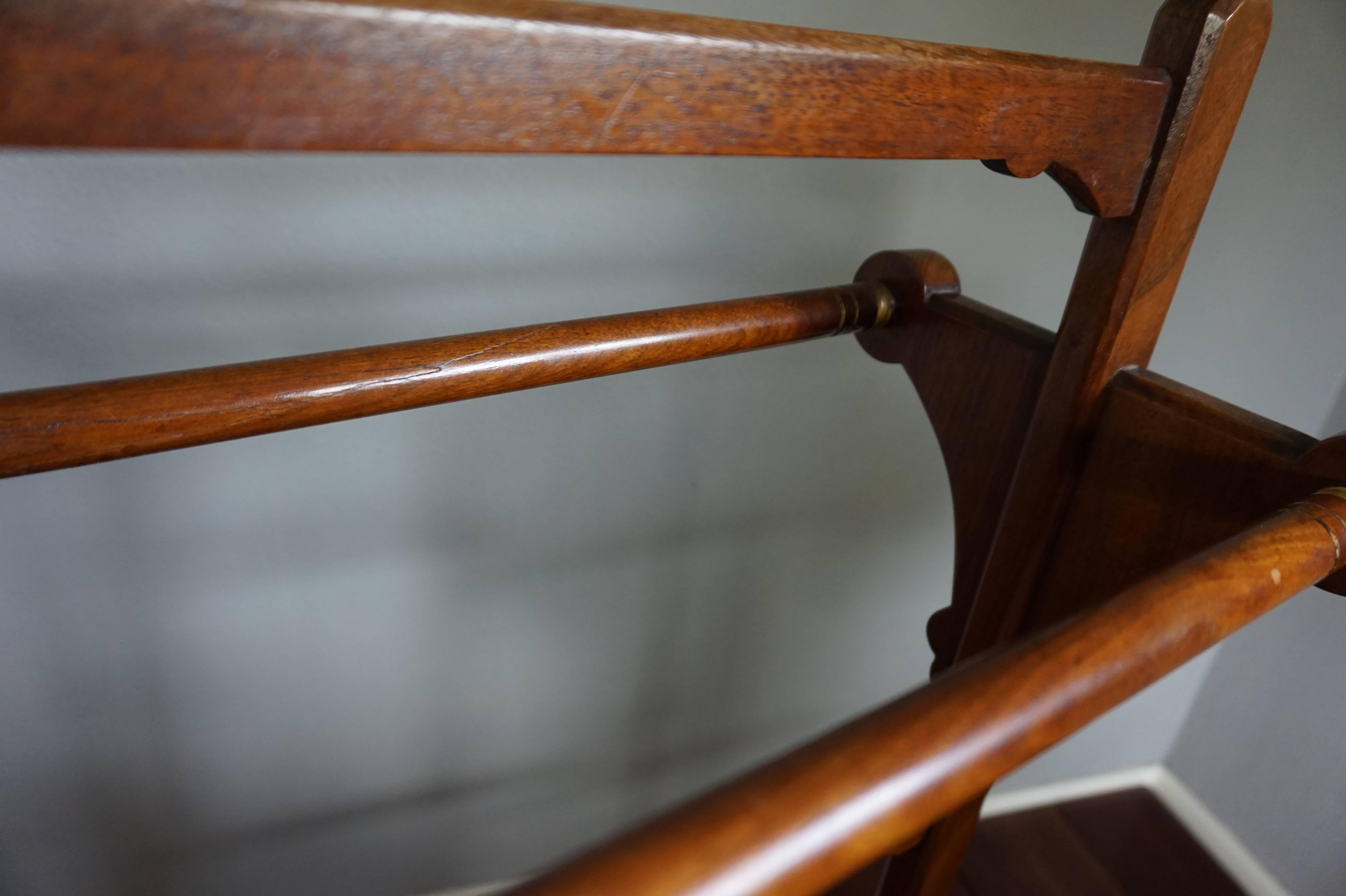 Nutwood Arts & Crafts Walnut Towel Rack by Gillow & Co Attributed to Bruce James Talbert