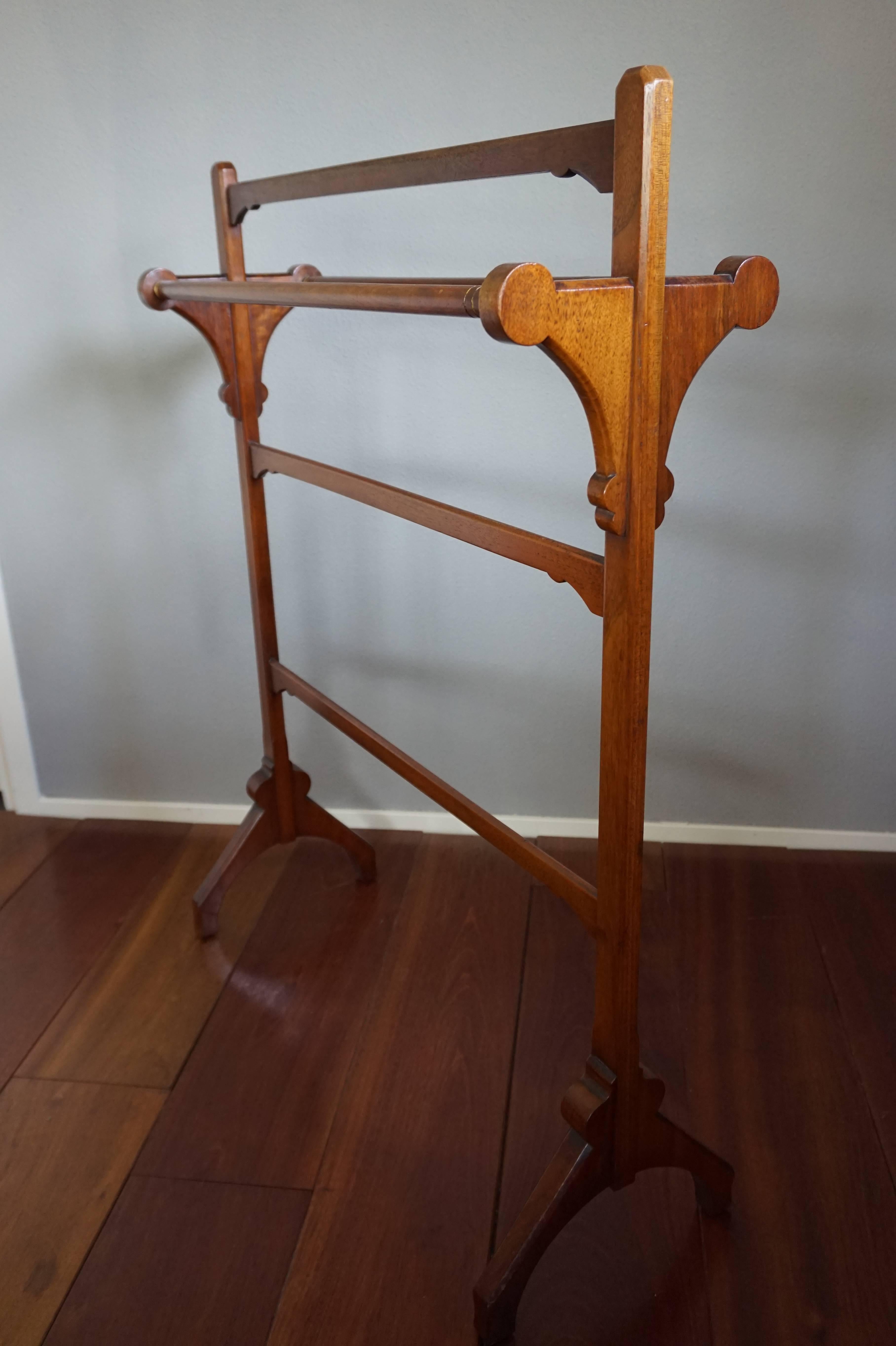 Arts & Crafts Walnut Towel Rack by Gillow & Co Attributed to Bruce James Talbert 1