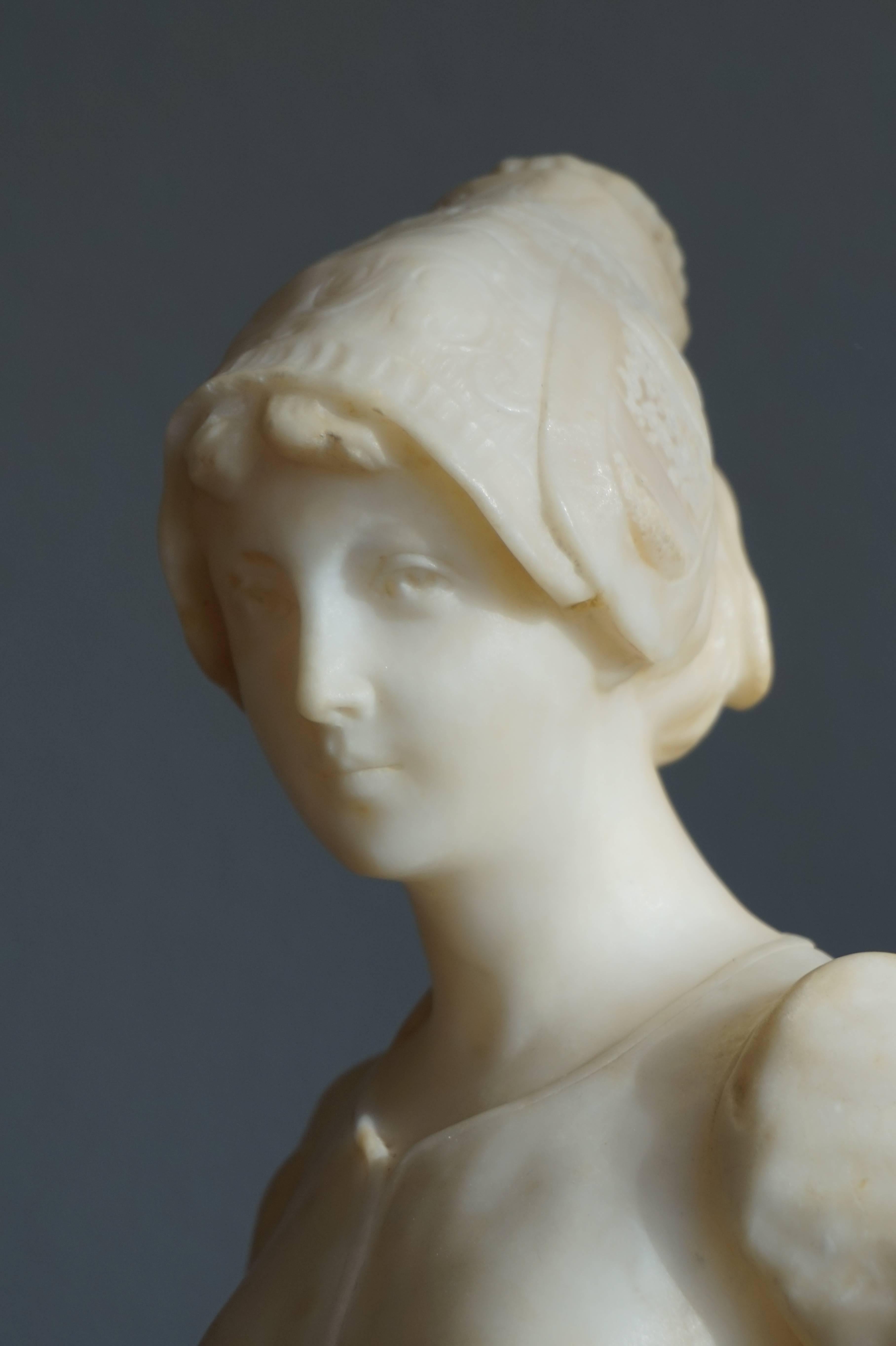 Große antike und einzigartige Alabaster-Skulptur von Julius Paul Schmidt-Felling (Deutsch) im Angebot