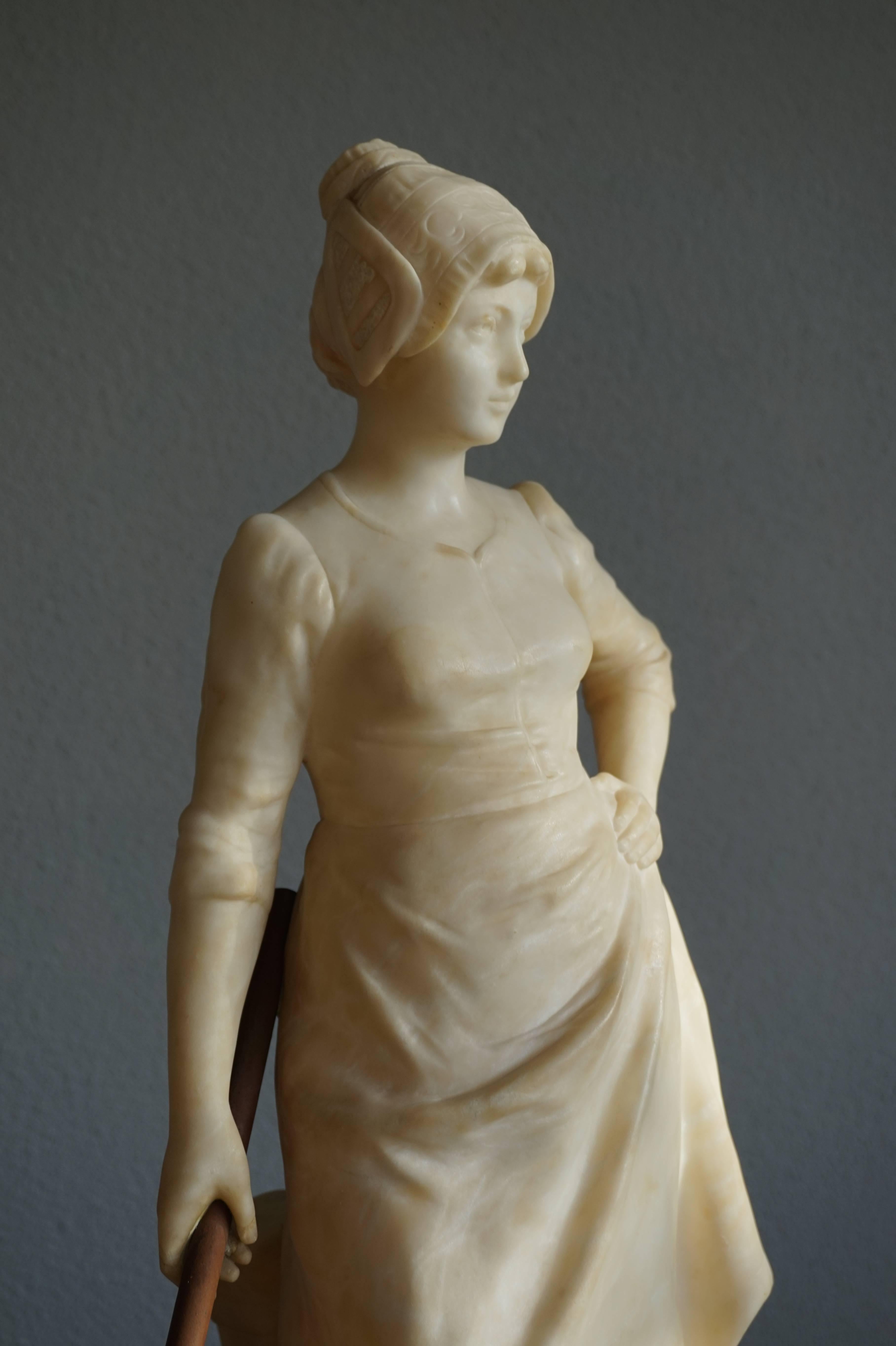 Große antike und einzigartige Alabaster-Skulptur von Julius Paul Schmidt-Felling im Angebot 4