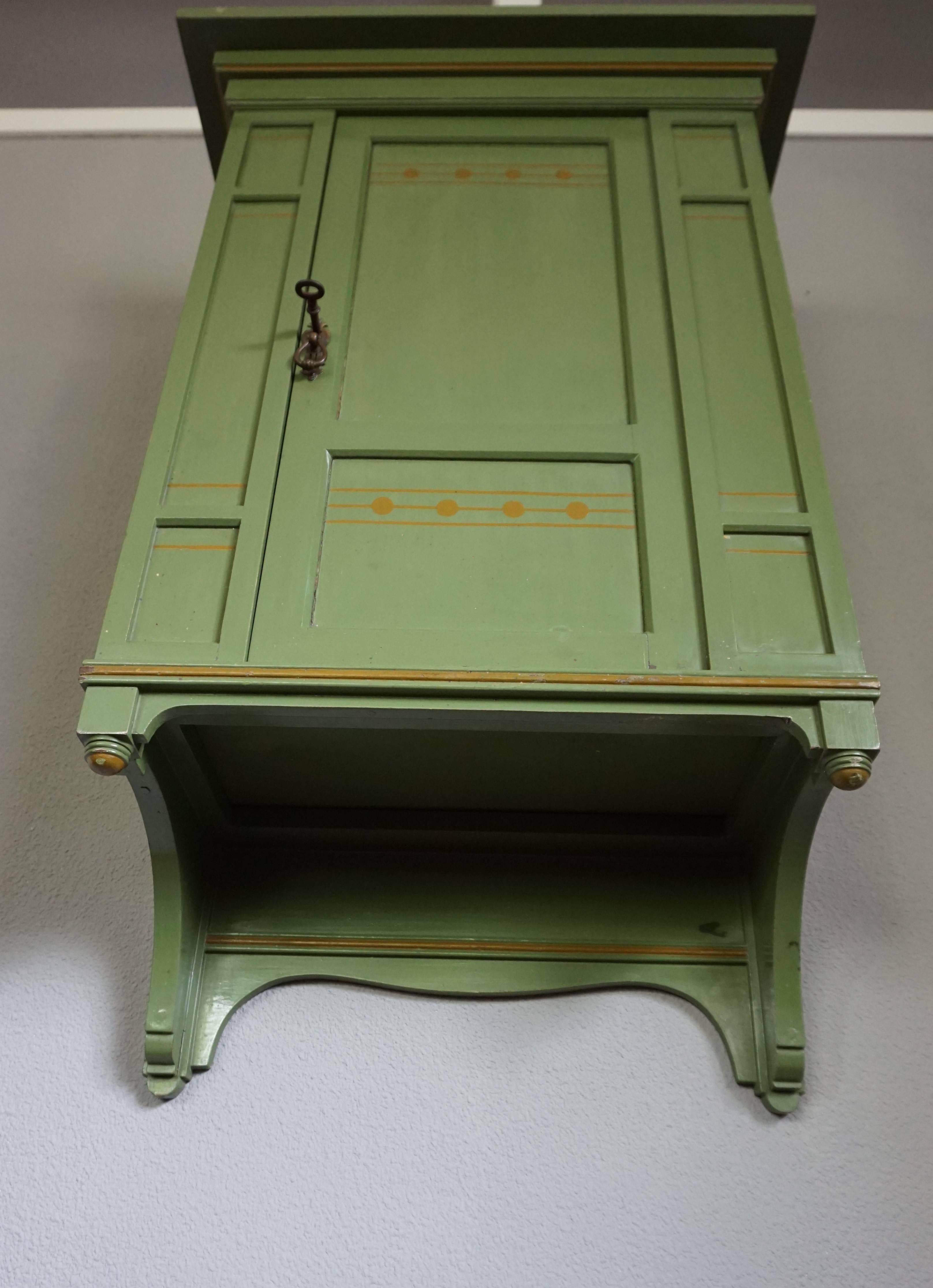 Rare Hand-Painted Jugendstil Wall Cabinet by Hollandia Pander & Zonen The Hague 2