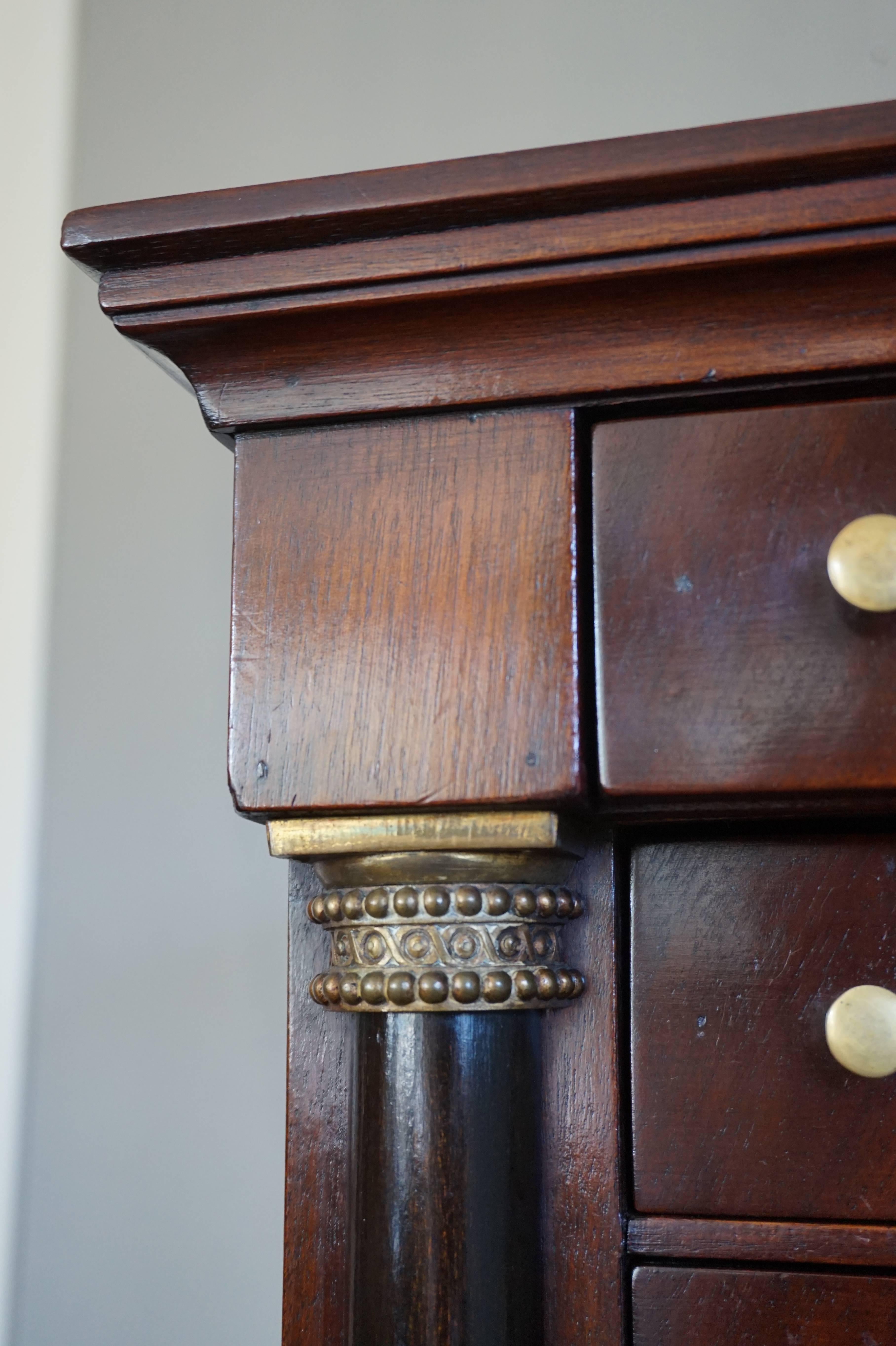 19th Century Nutwood and Bronze Empire Miniature Chiffonier / Chest of Drawers For Sale 2