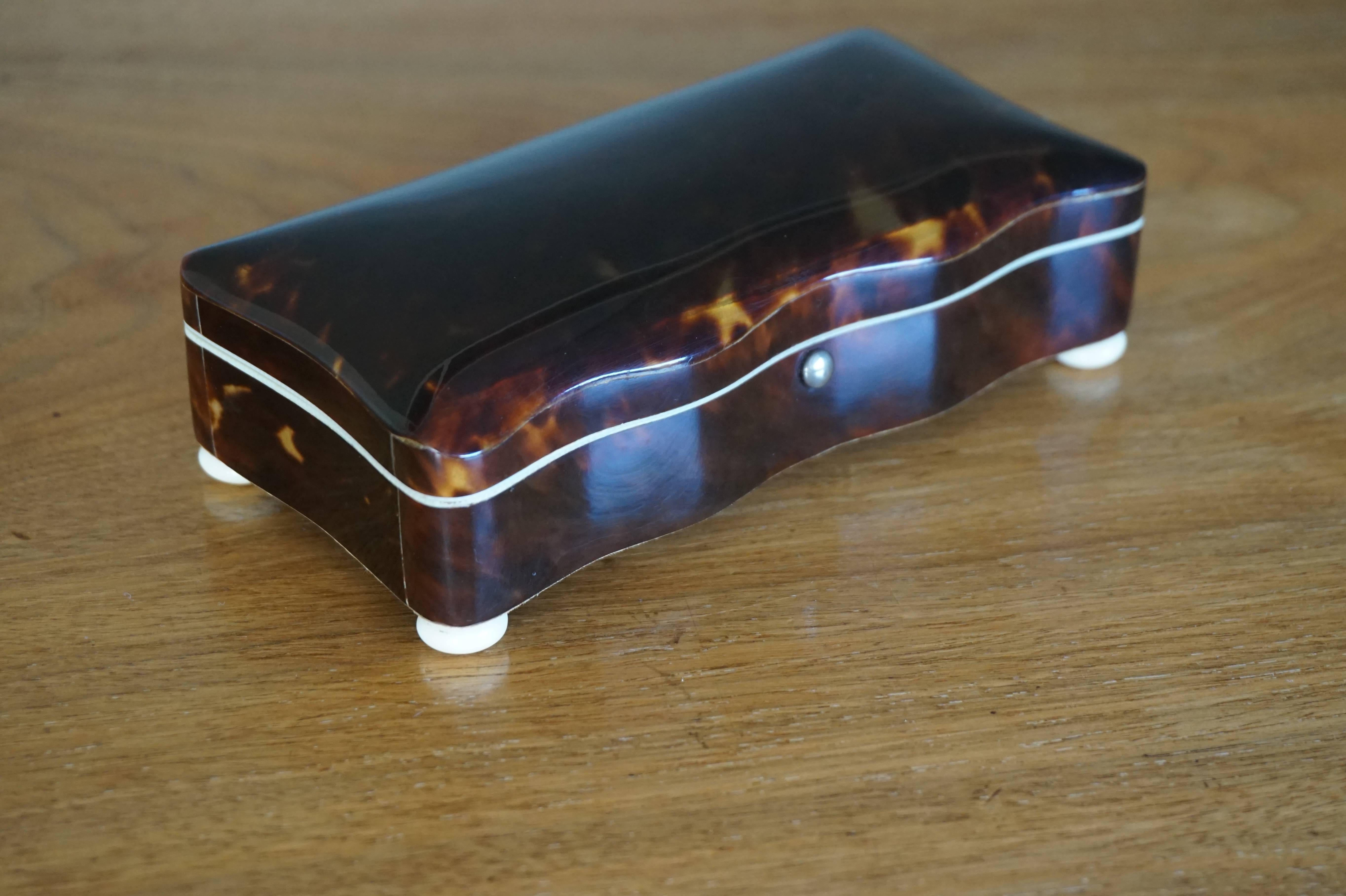 Late 19th Century Tortoise Shell and Ivory Spoon Box of Museum Quality 3