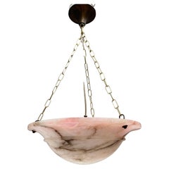 Beautiful Shape Art Deco Bright Alabaster Pendant Light Ceiling Fixture Lamp