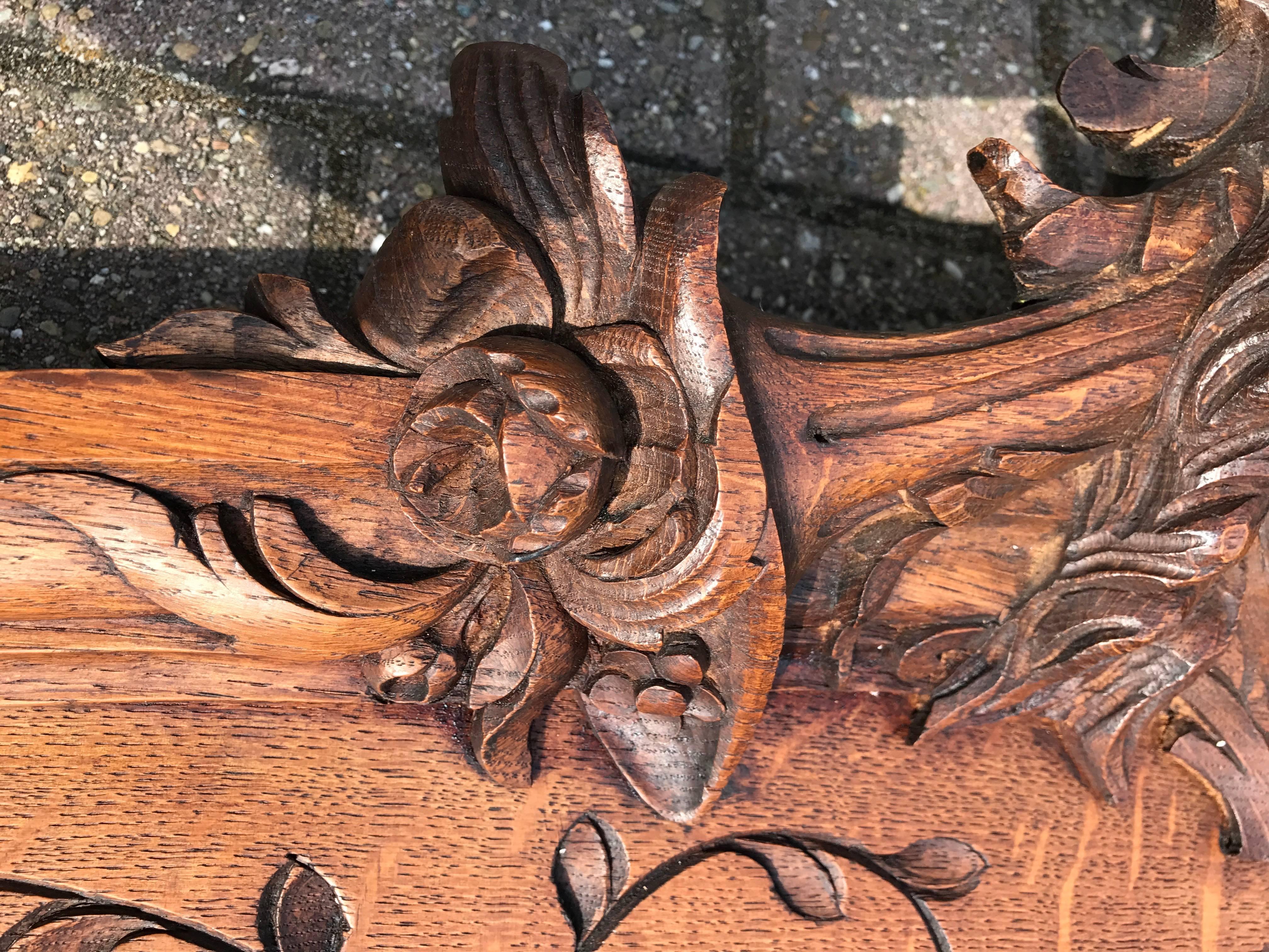 French Hand-Carved Art Nouveau over a Door Pediment or Quilt / Tapestry Wall Hanger