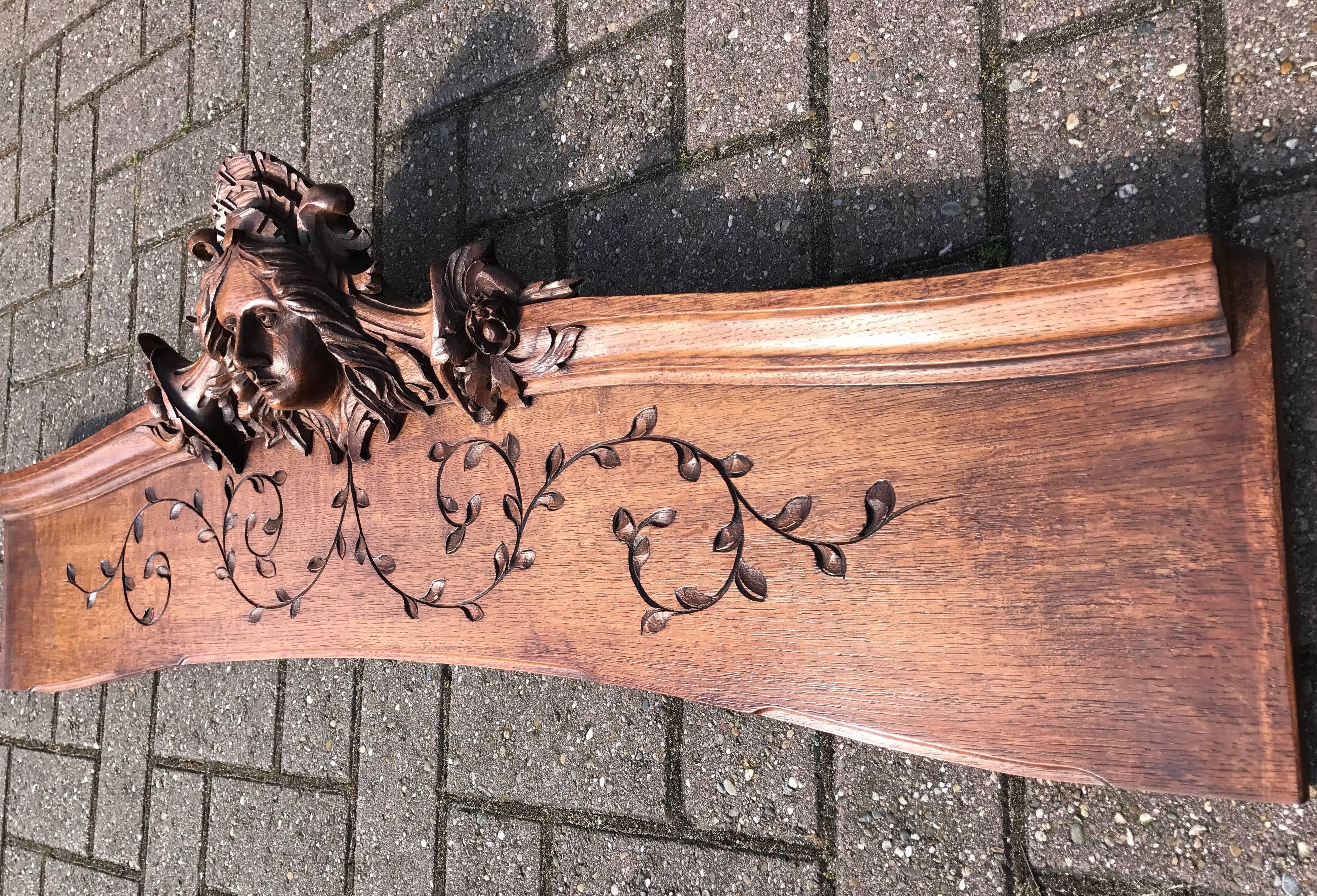 20th Century Hand-Carved Art Nouveau over a Door Pediment or Quilt / Tapestry Wall Hanger
