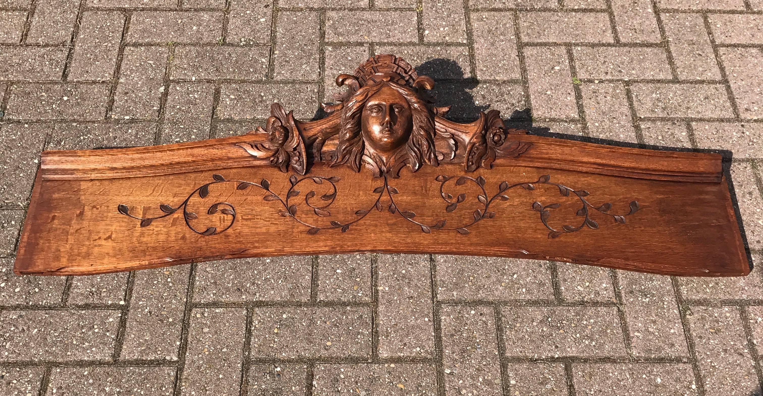 Hand-Carved Art Nouveau over a Door Pediment or Quilt / Tapestry Wall Hanger 2