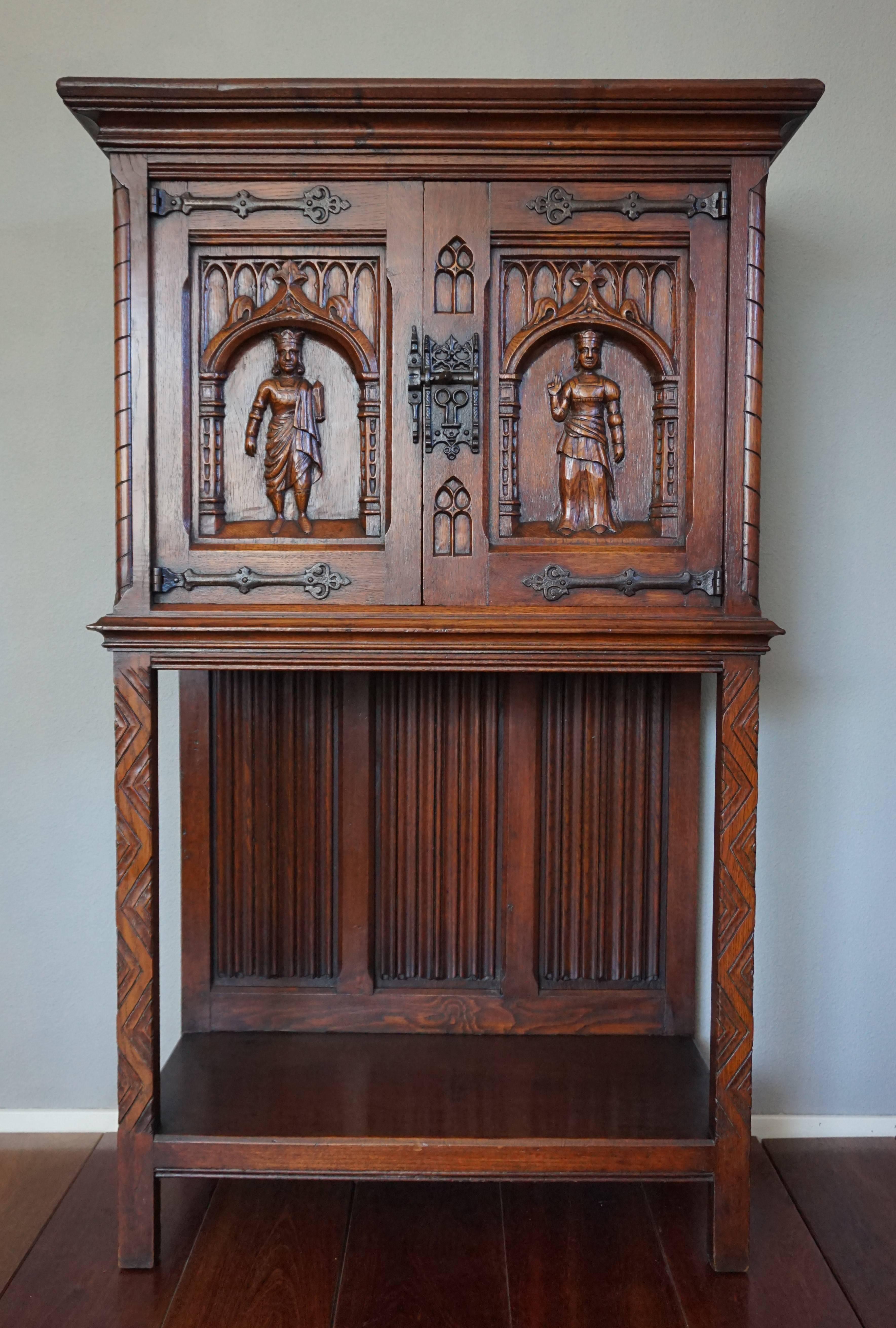 Early 20th century, handcrafted Gothic credenza or dry bar.

This beautiful and handcrafted Gothic Revival credenza can be used for all sorts of purposes. It is the kind of furniture that makes you feel blessed to be able to surround yourself with