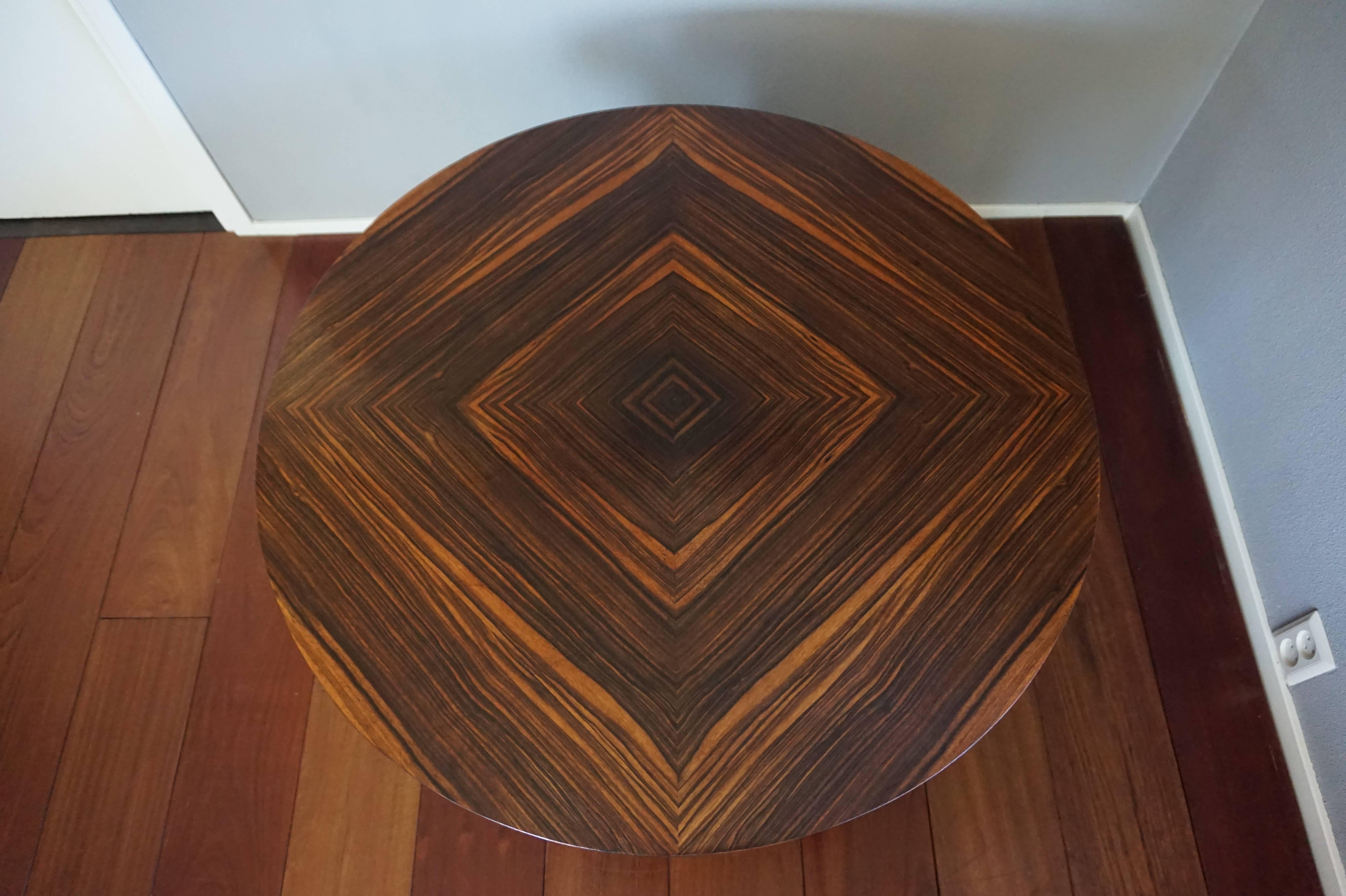 Ebonized Stunning Geometric Design Macassar Art Deco Coffee Table by Pander, the Hague