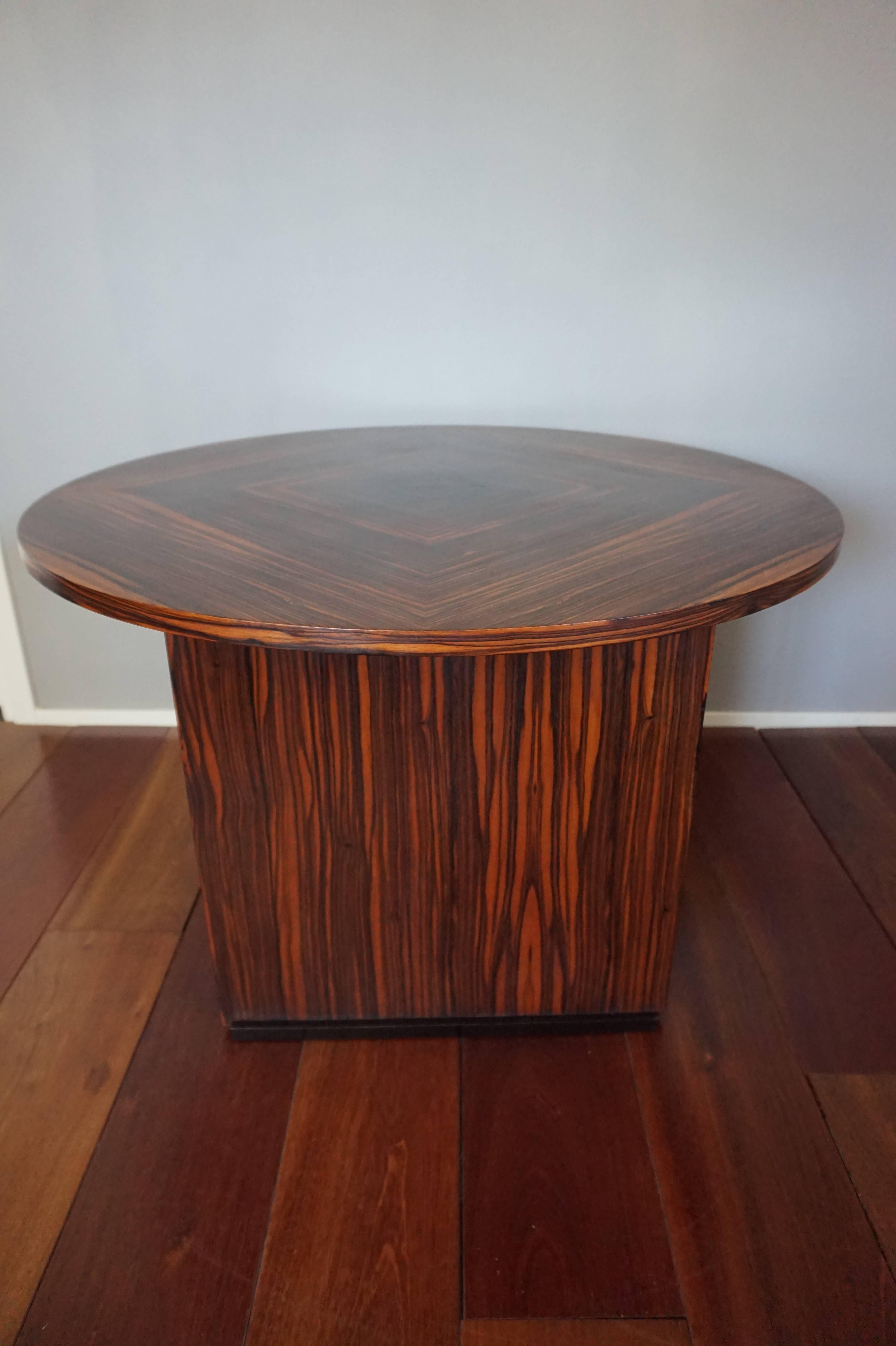 20th Century Stunning Geometric Design Macassar Art Deco Coffee Table by Pander, the Hague