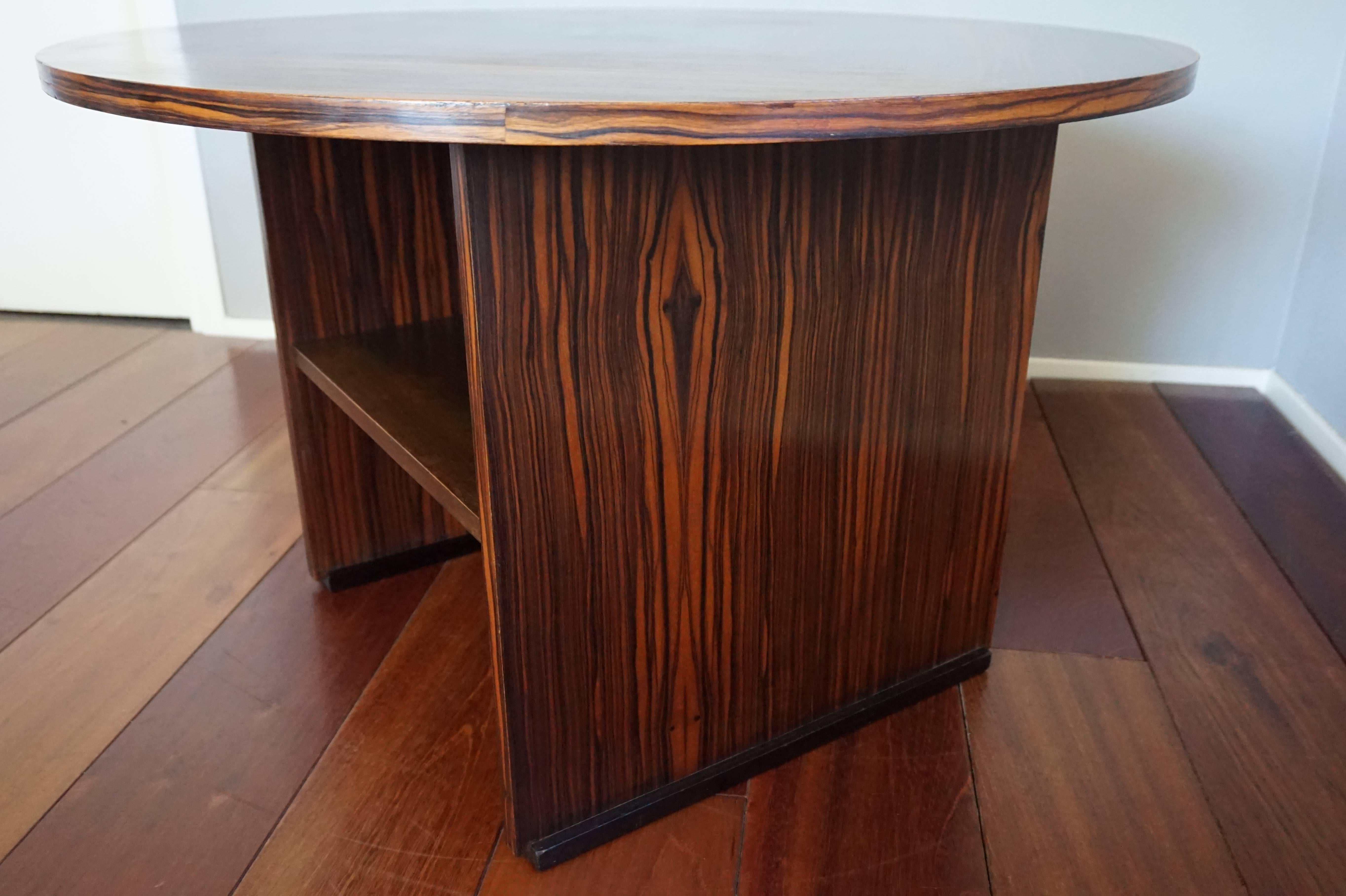 Birch Stunning Geometric Design Macassar Art Deco Coffee Table by Pander, the Hague