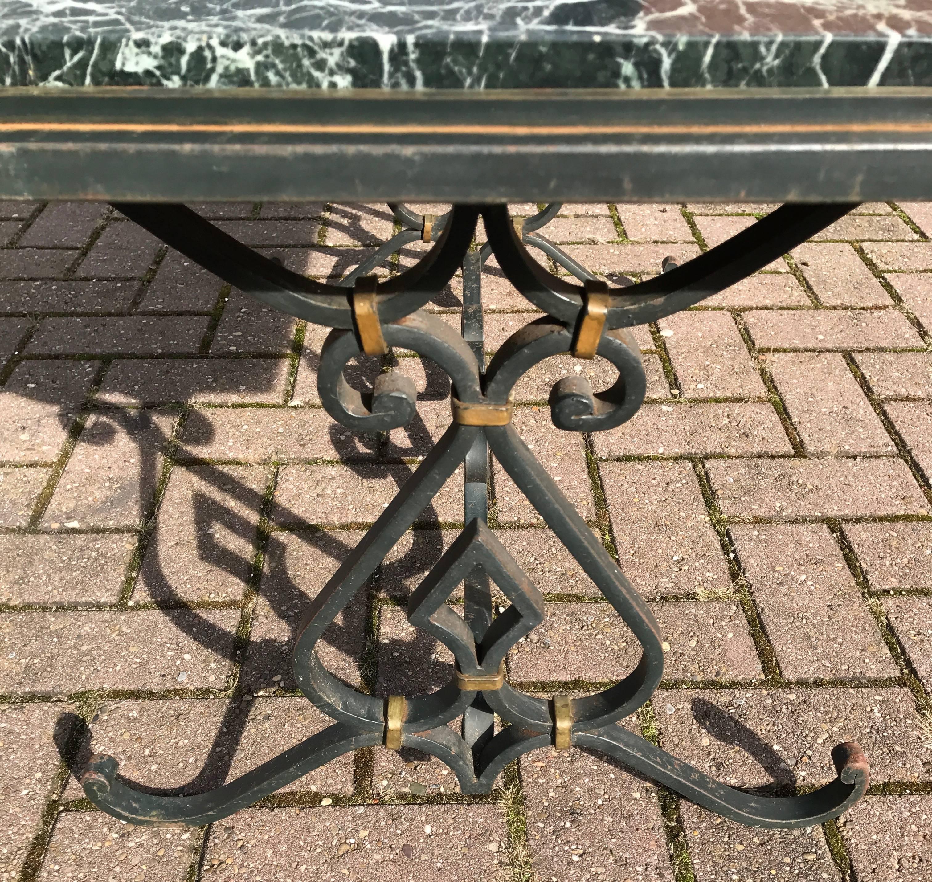 wrought iron marble table