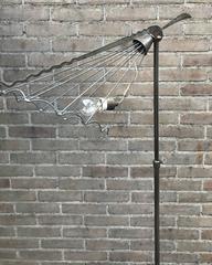 Unique All Handcrafted Wrought Iron Arts and Crafts Adjustable Shade Floor Lamp