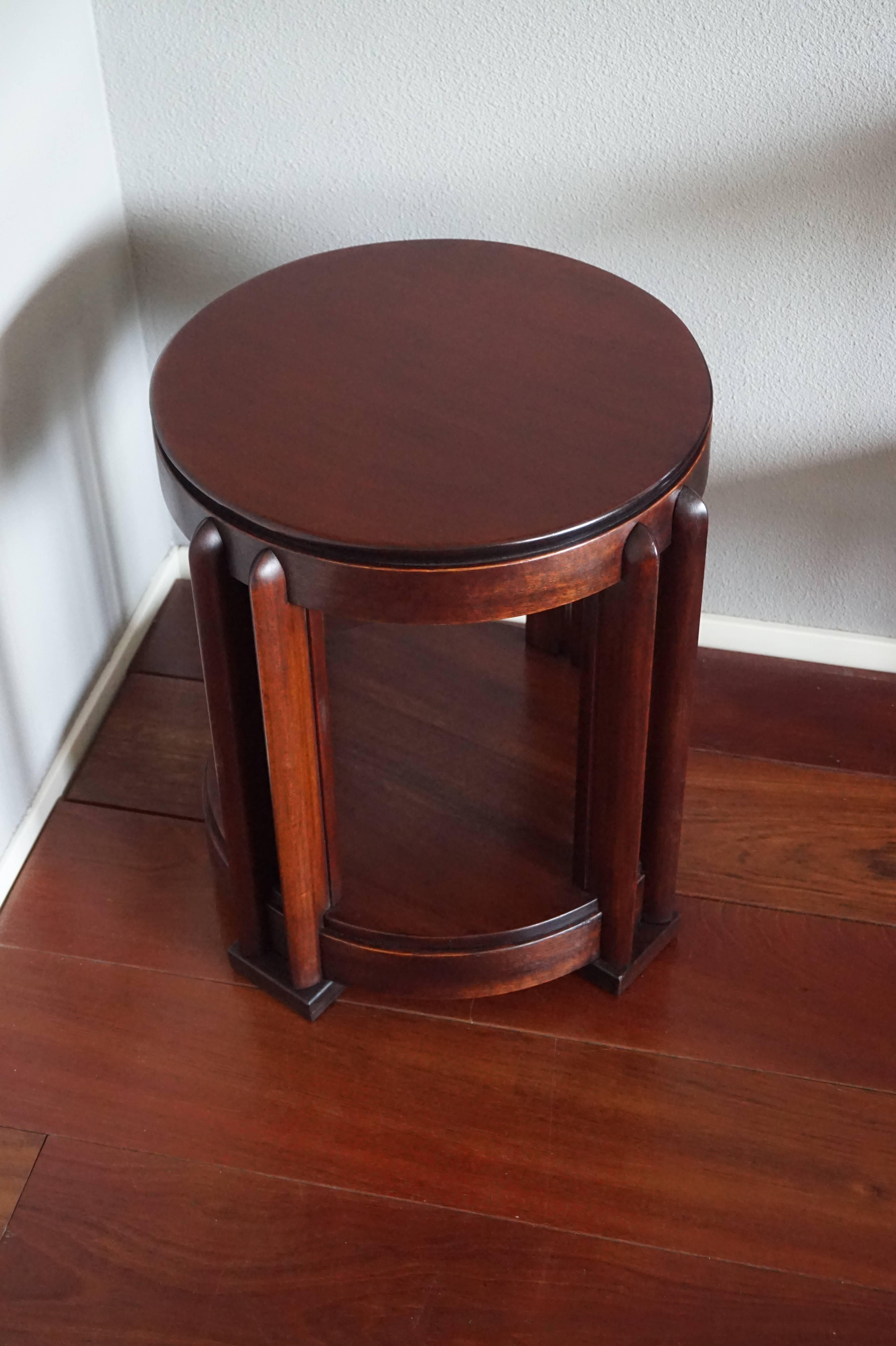 Dutch Stunning Mahogany Amsterdam School Occasional Table Attributed to Hildo Krop