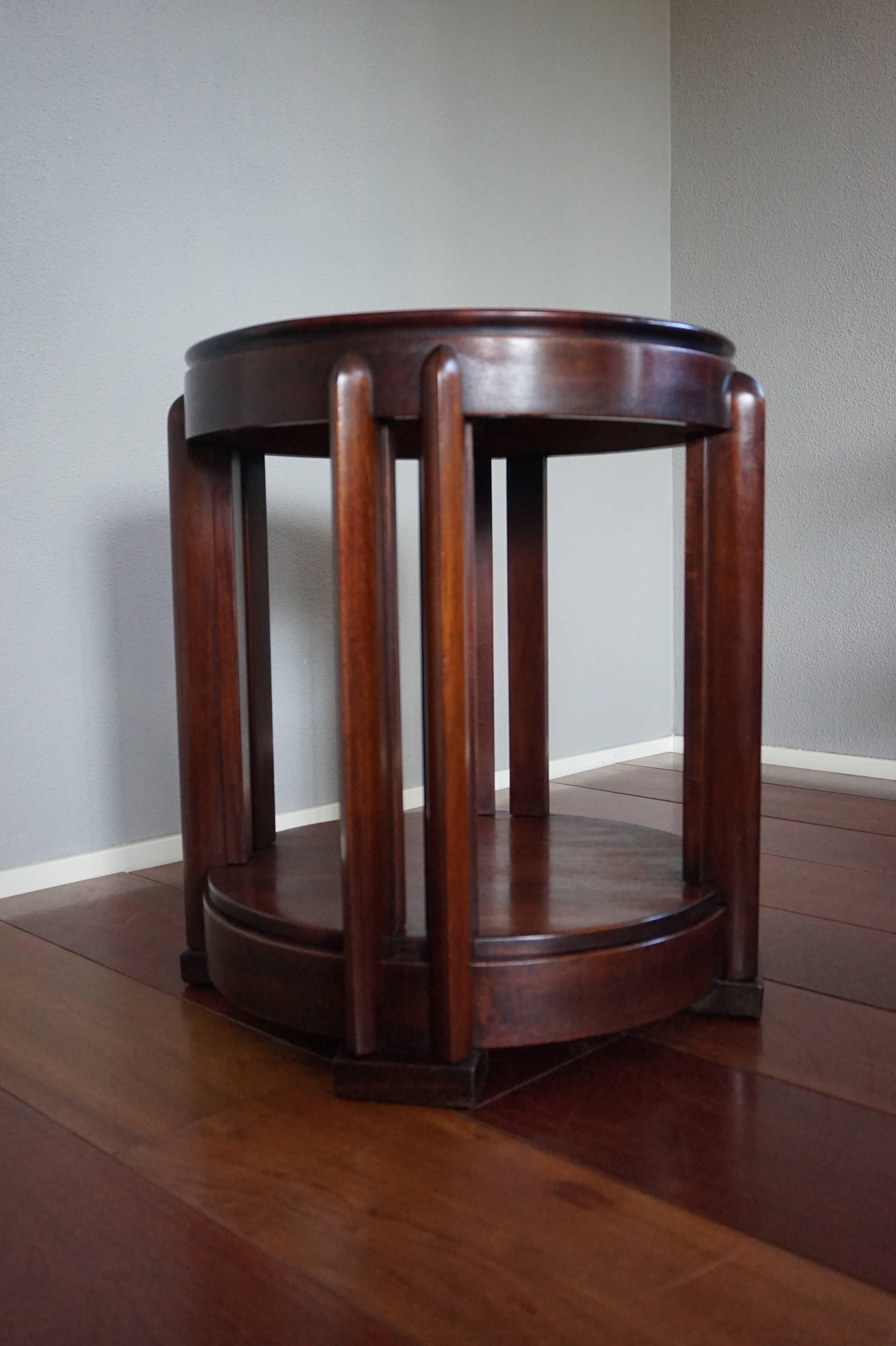 Stunning Mahogany Amsterdam School Occasional Table Attributed to Hildo Krop In Excellent Condition In Lisse, NL