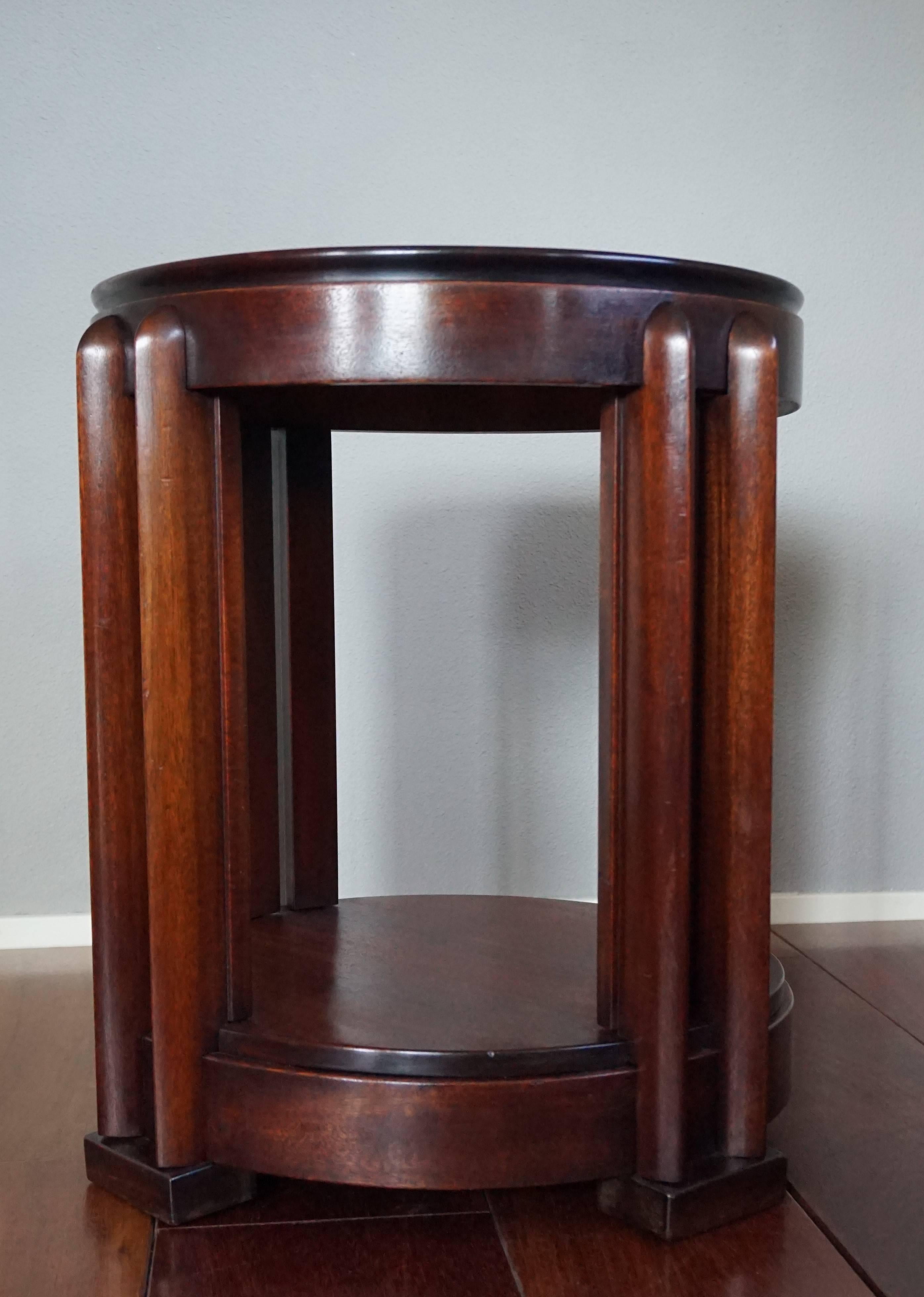 Stunning Mahogany Amsterdam School Occasional Table Attributed to Hildo Krop 1
