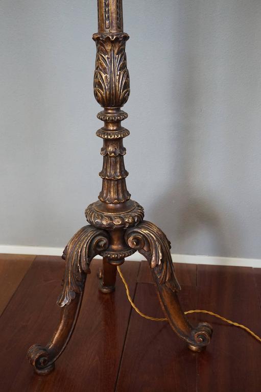 Gilt Baroque Style Floor Lamp Rewired, Antique Wooden Floor Lamps