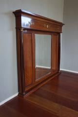 Large Empire Style Mahogany and Gilt Bronze Fireplace or Console Table Mirror