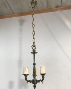 Pequeña y encantadora lámpara de araña / colgante de bronce estilo Napoleón / Imperio