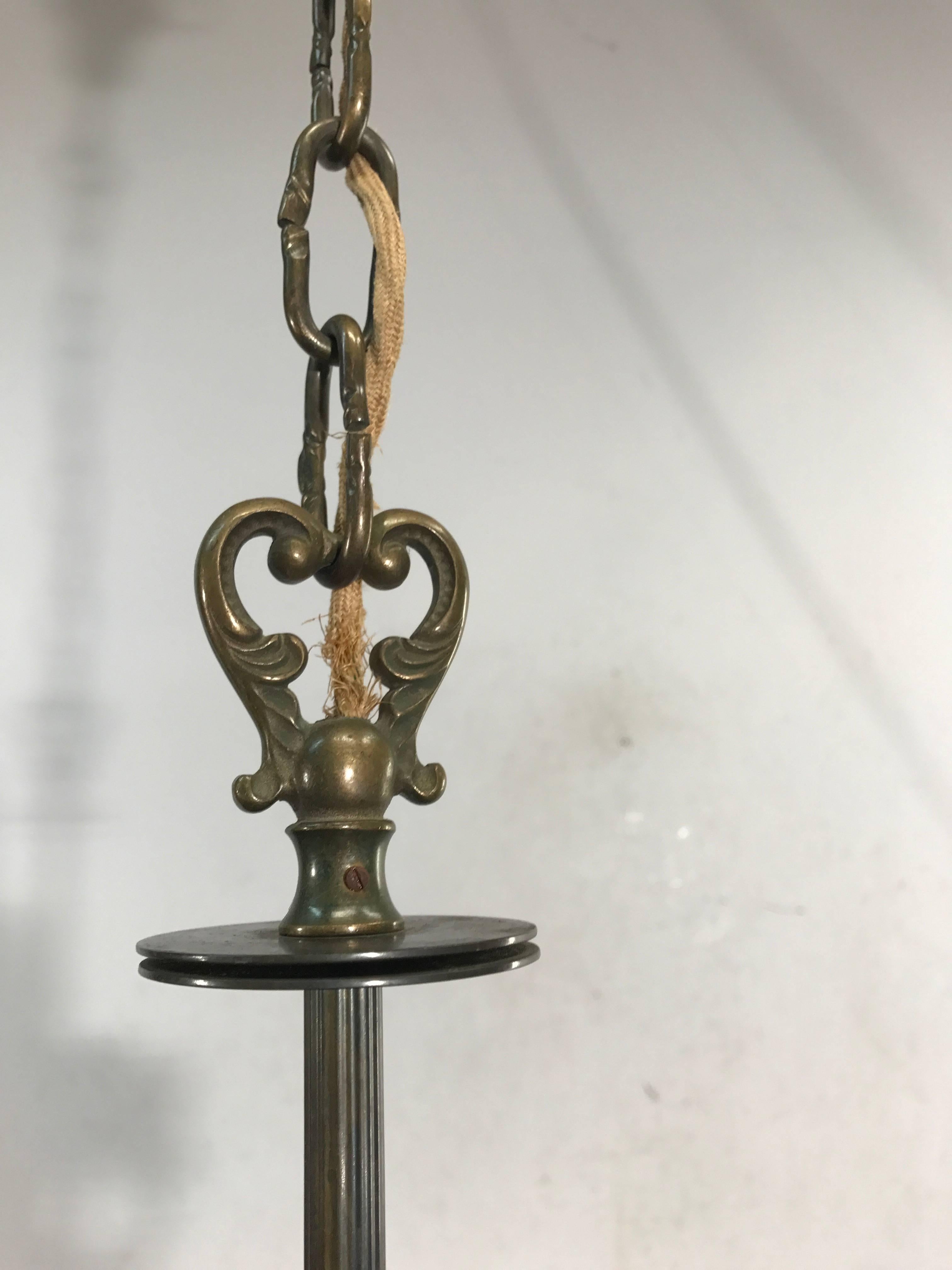 Small and Lovely Napoleon / Empire Style Bronze Chandelier / Pendant Light For Sale 2