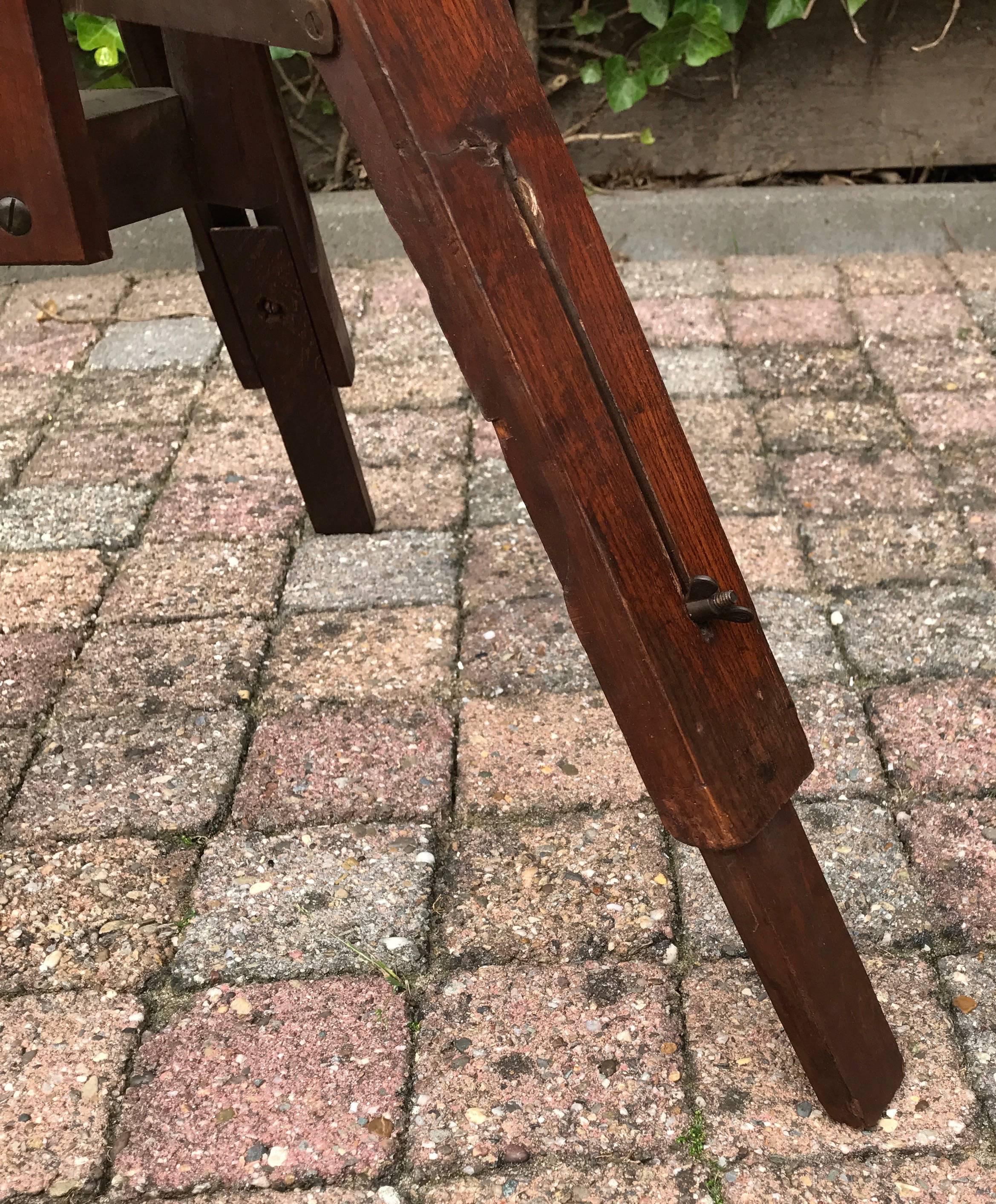 Magnificent Adjustable Wooden Sculpture or Plant Stand, Column / Pillar Easel 1