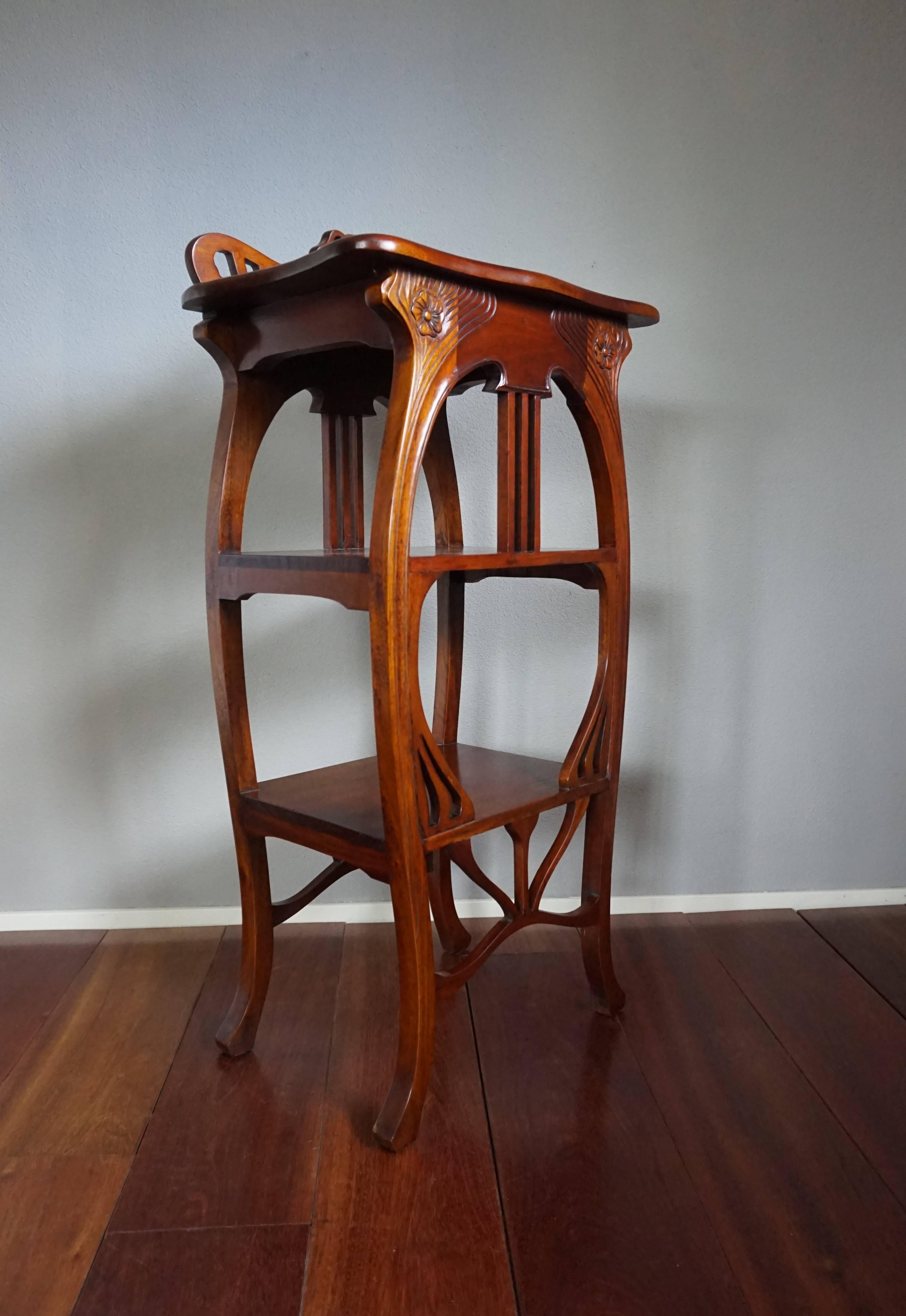 20th Century Art Nouveau Style Etagere Stand / Side Table in the Manner of Louis Majorelle