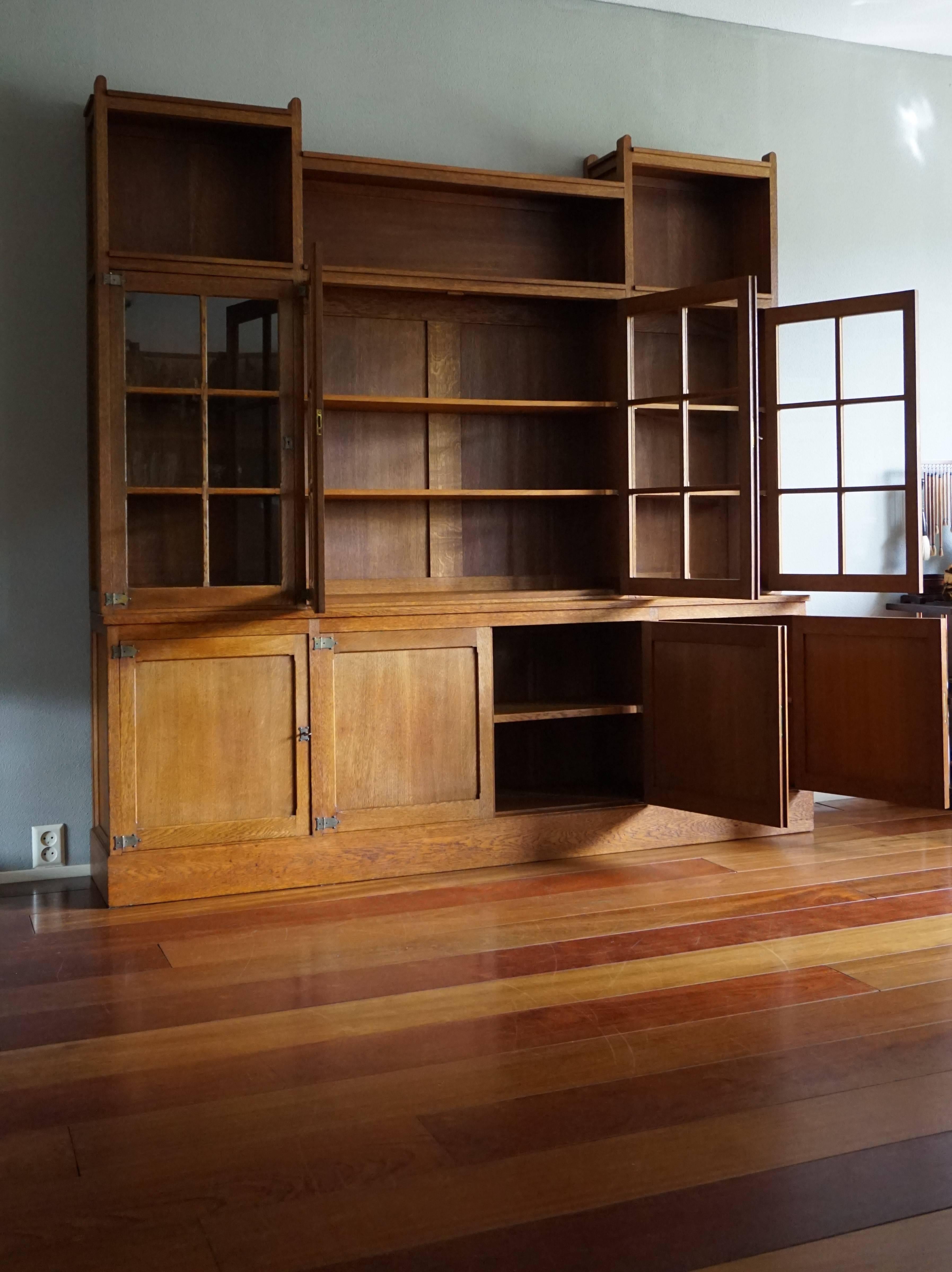 Stunning and practical two-piece antique bookcase.

When it comes to antique furniture, historically, bookcases are the most sought after in the world. When it comes to big names in the history of Dutch architecture and furniture design, H.P.