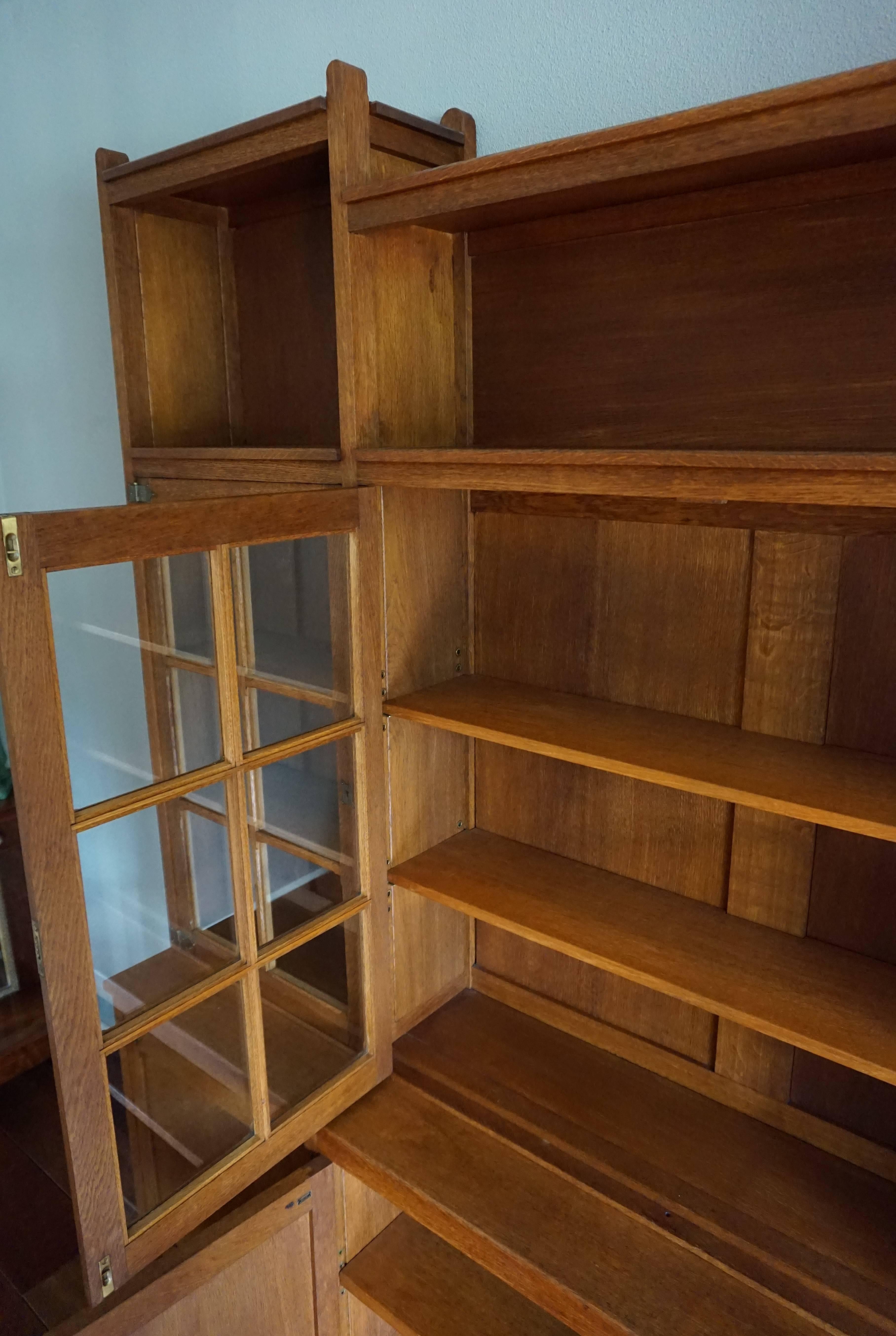 Hand-Crafted Unique and Important Dutch Arts and Crafts Oak Bookcase, Architect H.P. Berlage