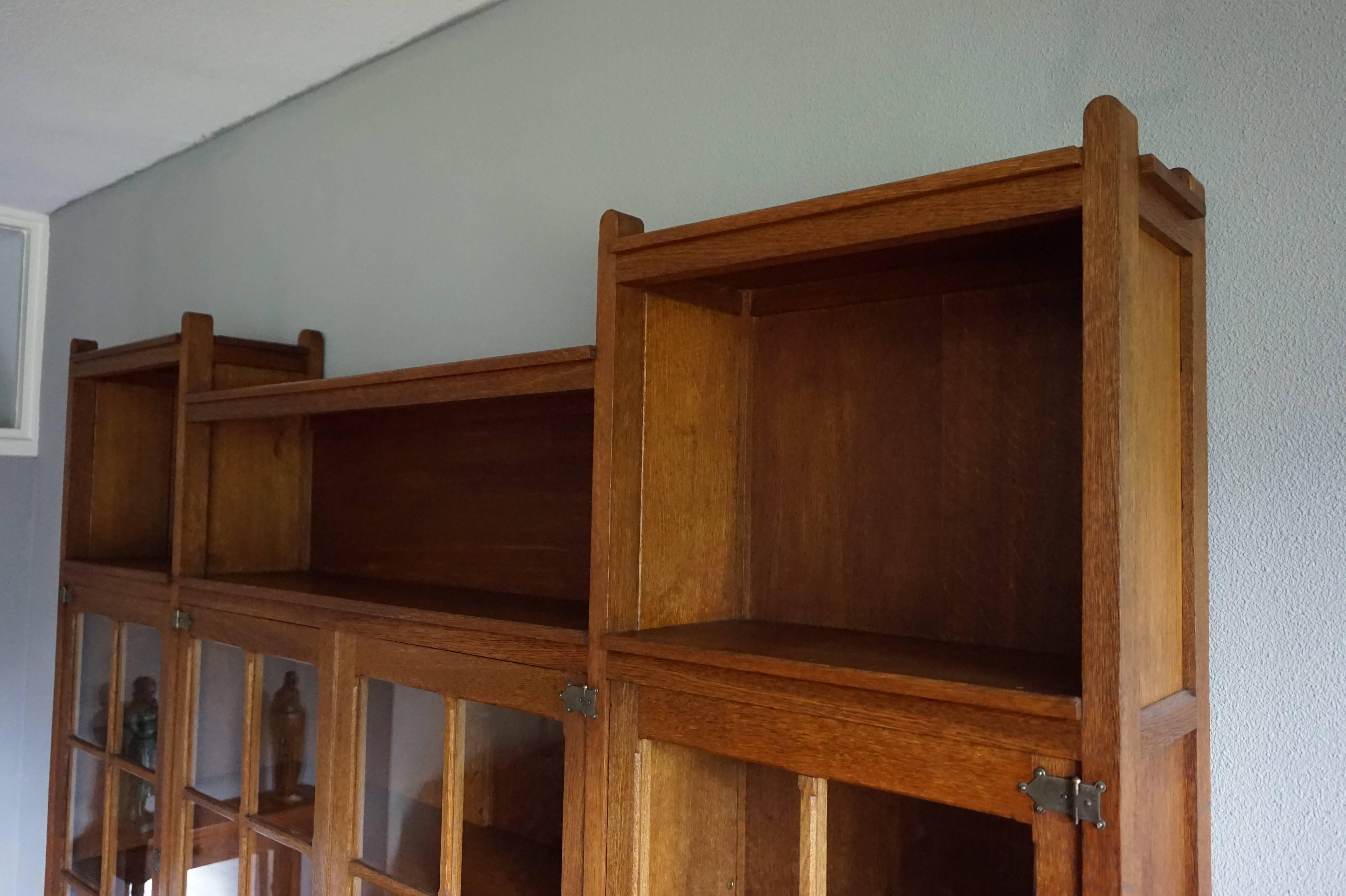 20th Century Unique and Important Dutch Arts and Crafts Oak Bookcase, Architect H.P. Berlage