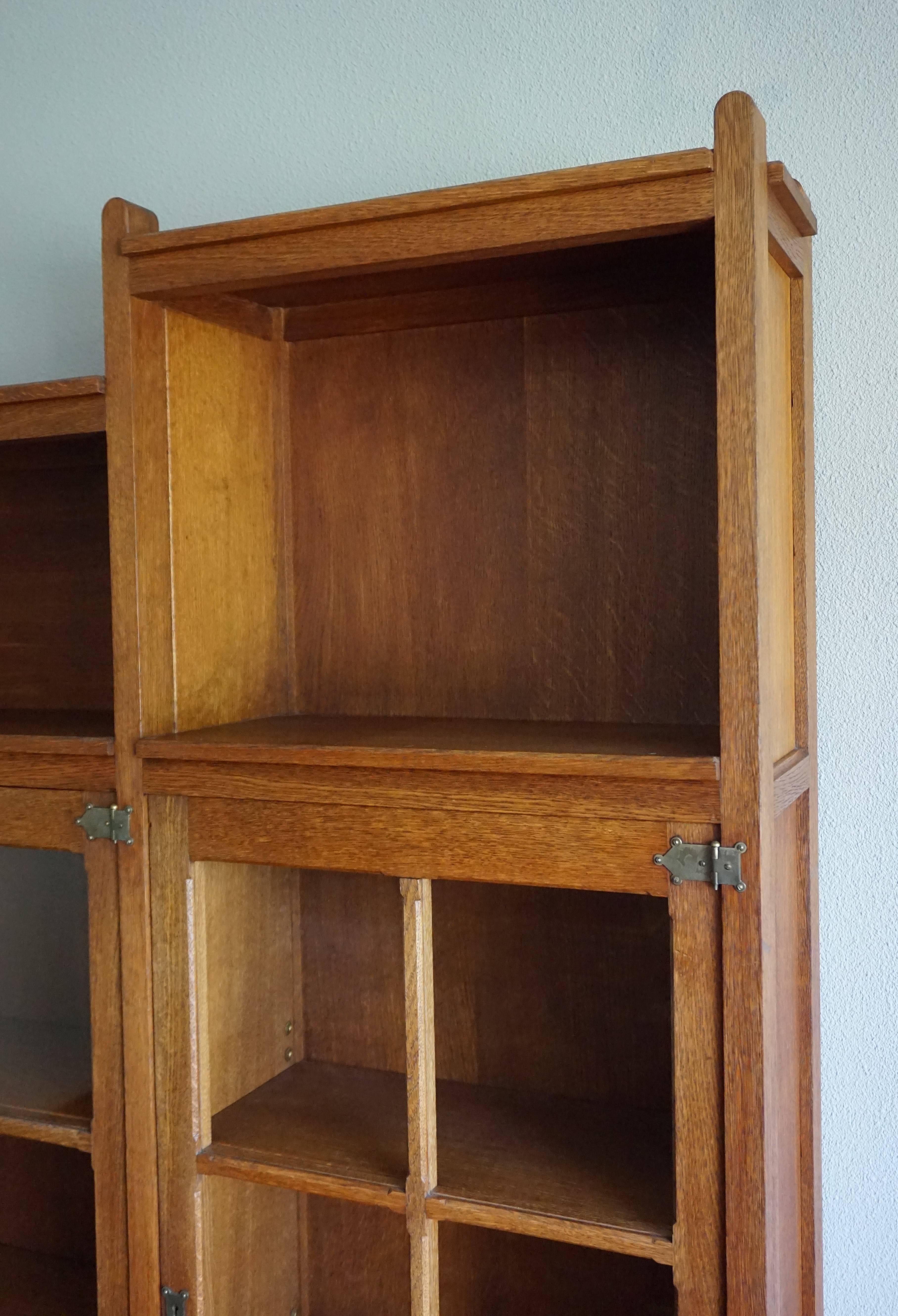 Unique and Important Dutch Arts and Crafts Oak Bookcase, Architect H.P. Berlage 3