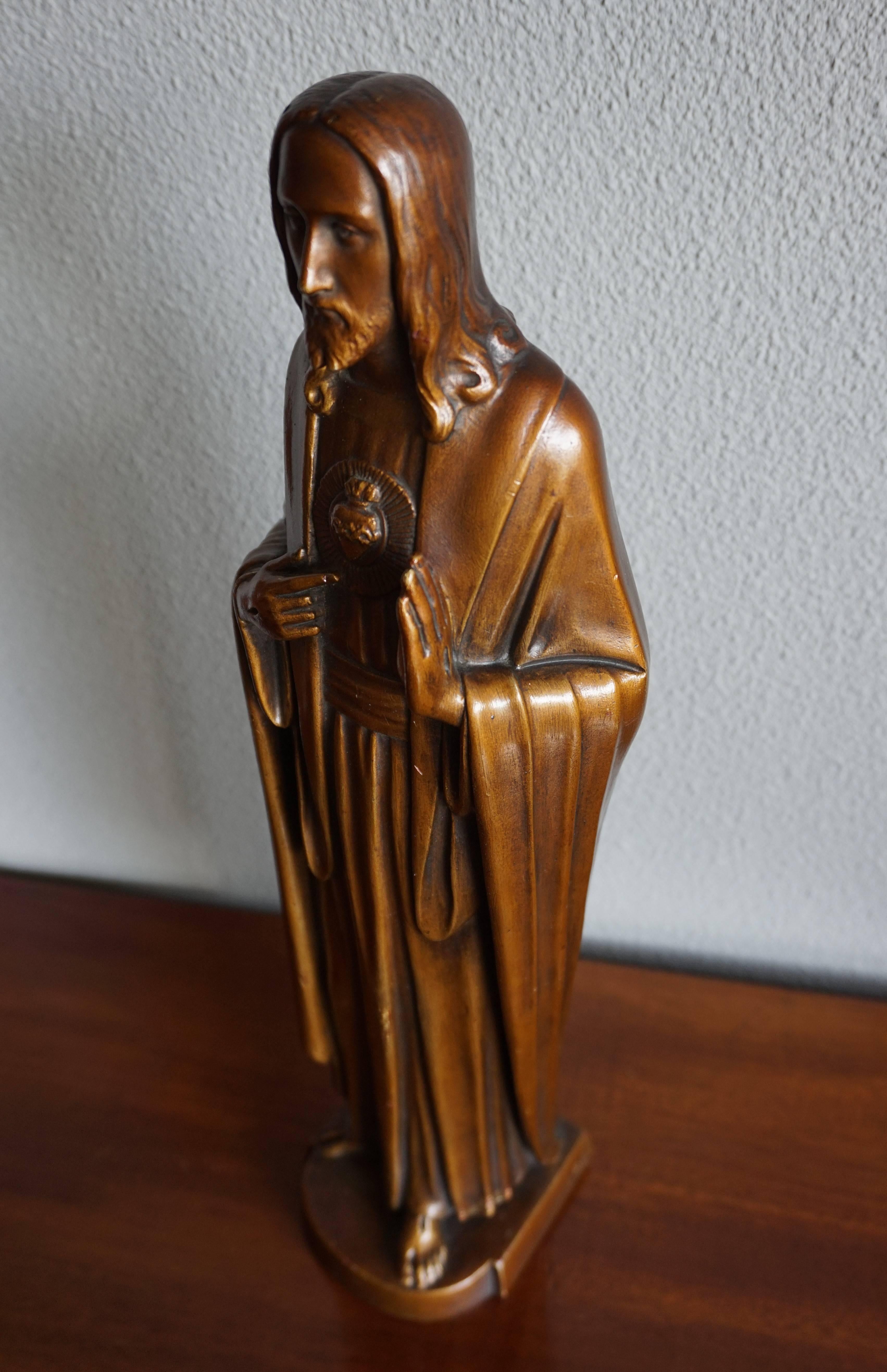 Dutch Early 20th Century Bronzed Plaster Sculpture of Christ by Gebroeders Van Paridon