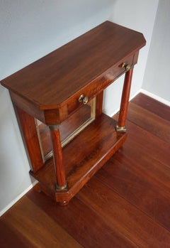 Late 19th Century Mahogany & Bronze Dutch Biedermeier Console Table with Mirror