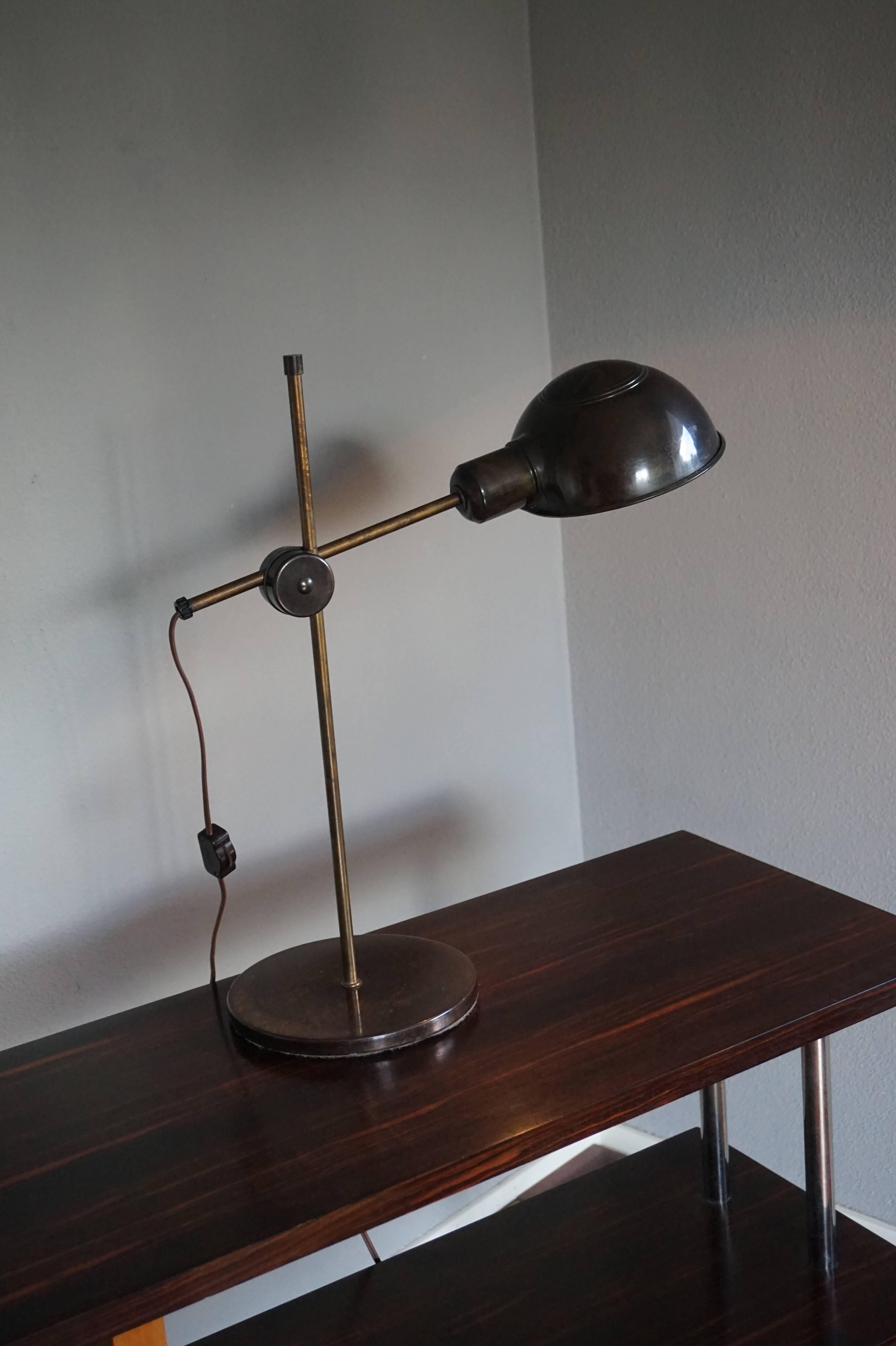 Rare Mid-Century Modern Bronzed Table Lamp / Desk Lamp of Japanese Make & Design 1