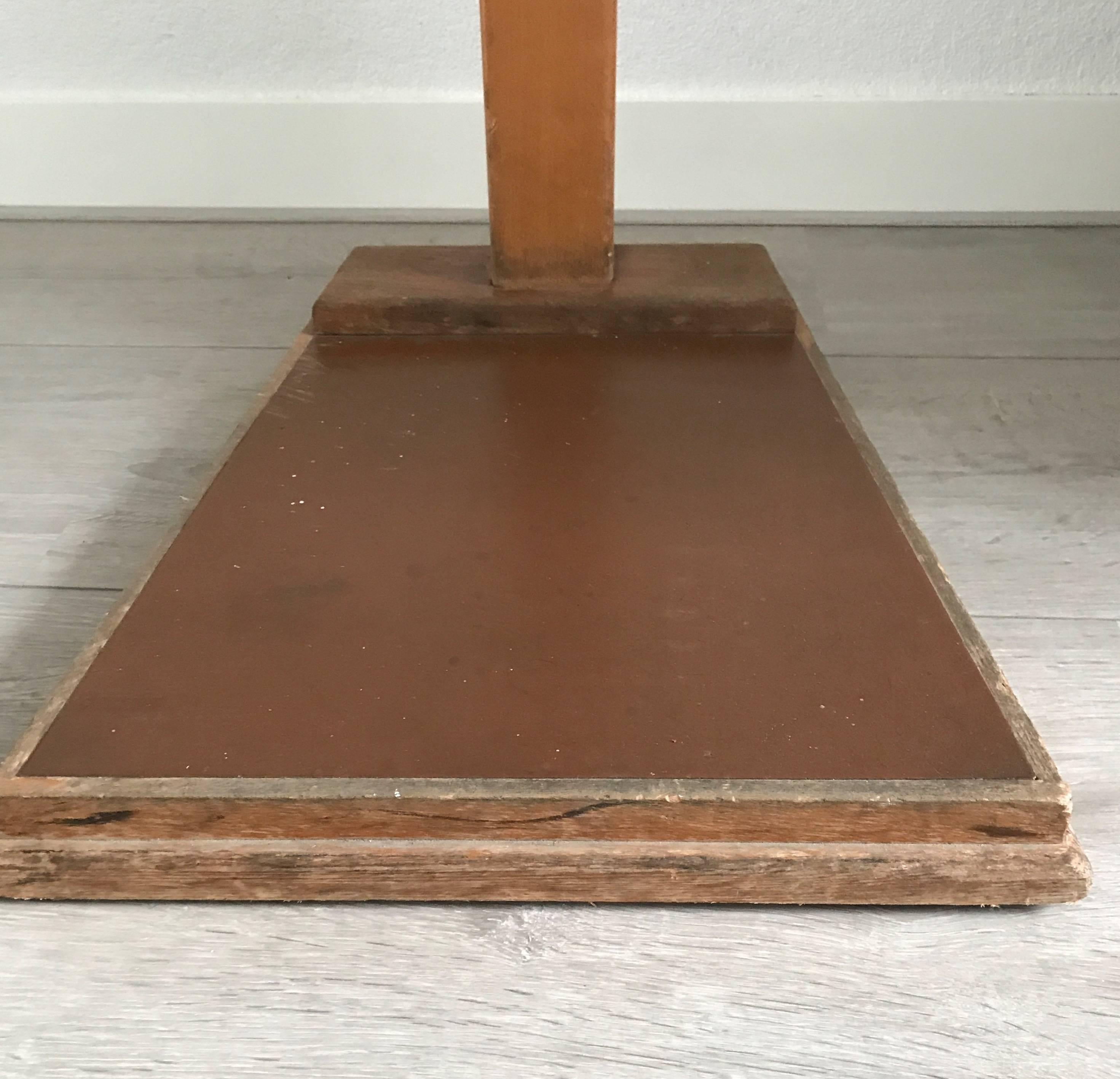 Dutch Rare and Cool 1930s Vintage Solid Beechwood Family Height Measuring Floor Stand For Sale