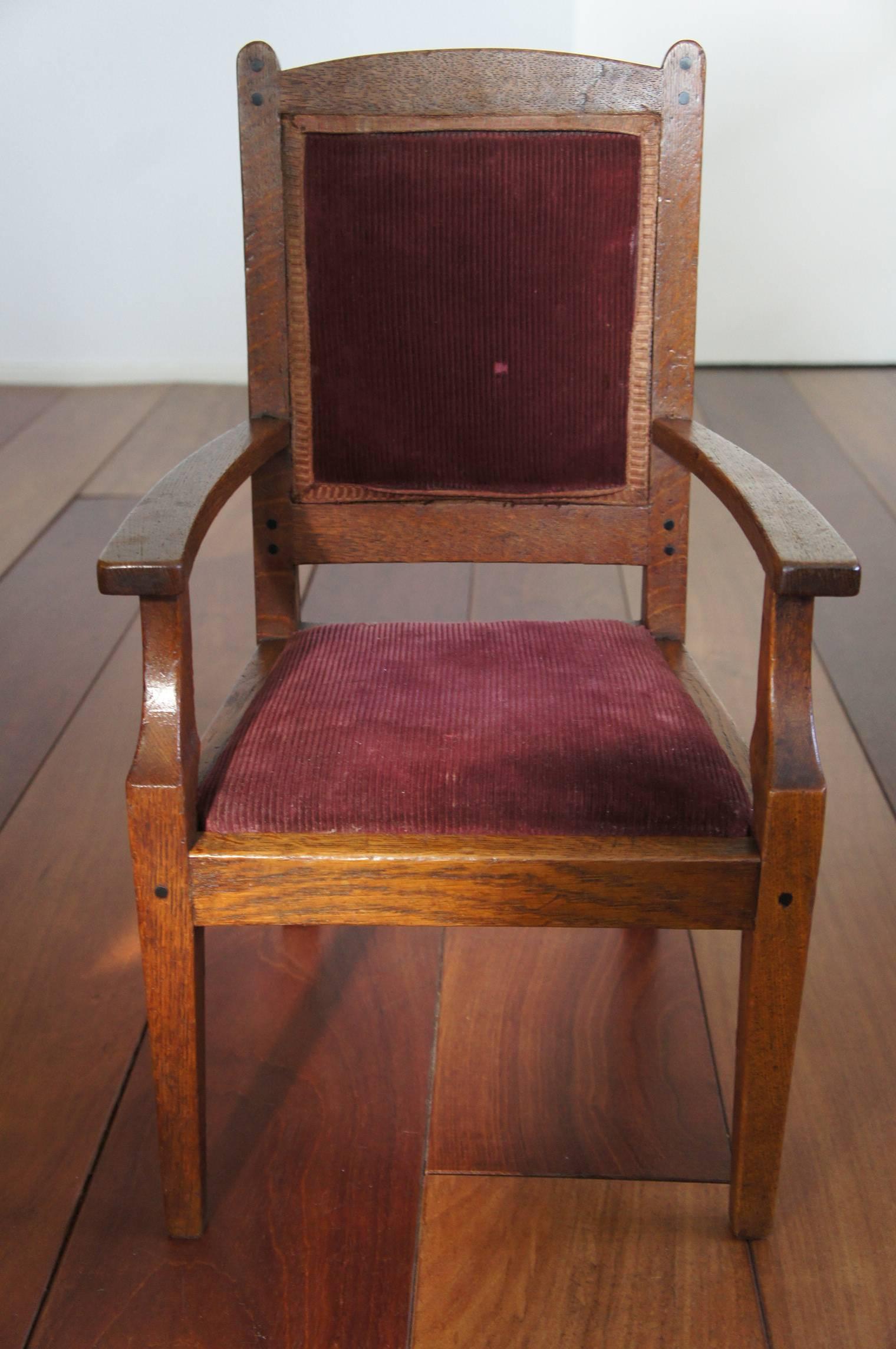 Dutch Arts and Crafts Children's or Miniature Chair Attributed to Jac van den Bosch For Sale