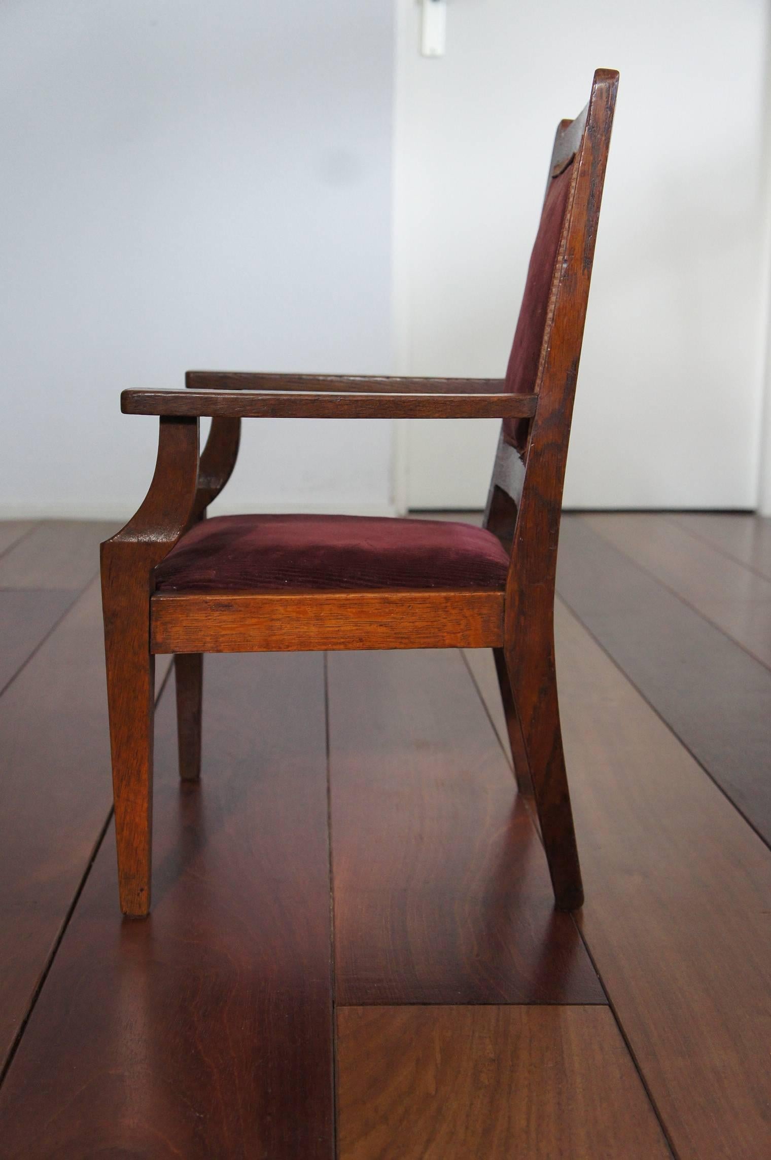 Hand-Crafted Arts and Crafts Children's or Miniature Chair Attributed to Jac van den Bosch For Sale