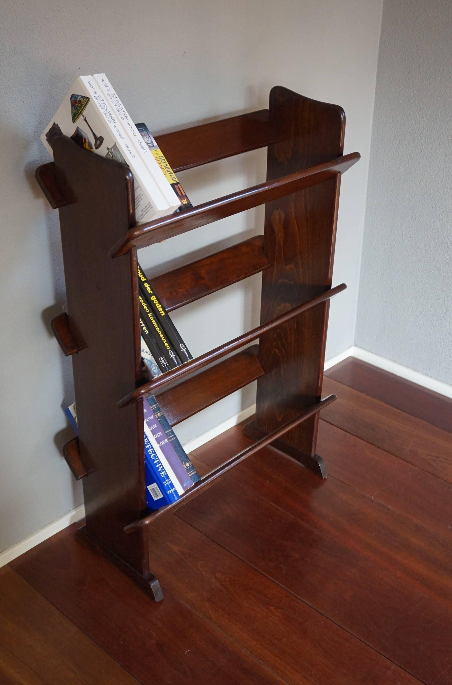 20th Century Antique and Rare Mahogany Color Three Tier Small Bookcase or Book Trough