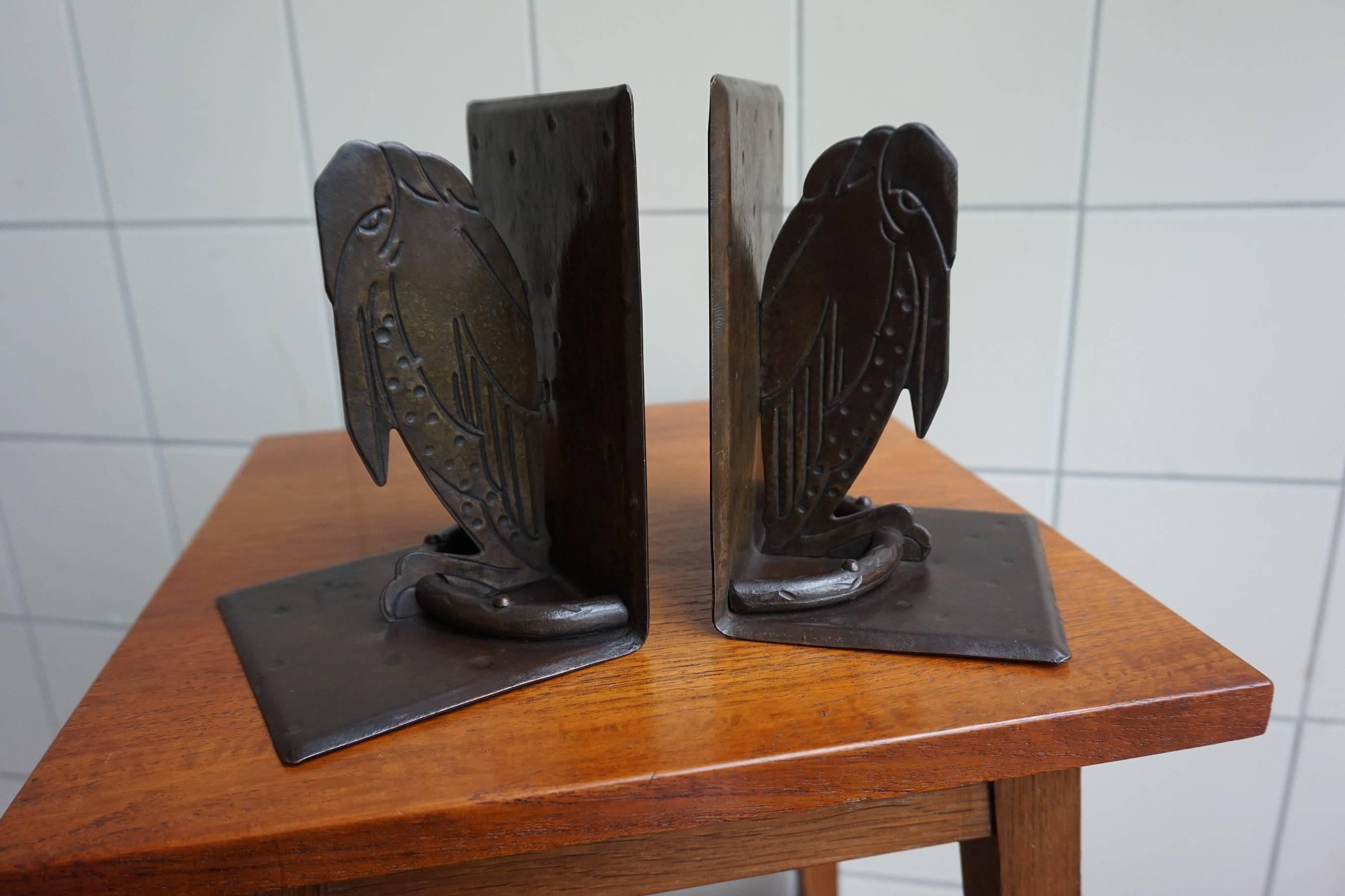 Rare animal bookends by Hugo bergere of Germany.

It is because of their appearance rather than because of their eating behavior (as scavengers) that maraboos are also known to be called 'the undertaker birds'. Looking at these stylized Arts and