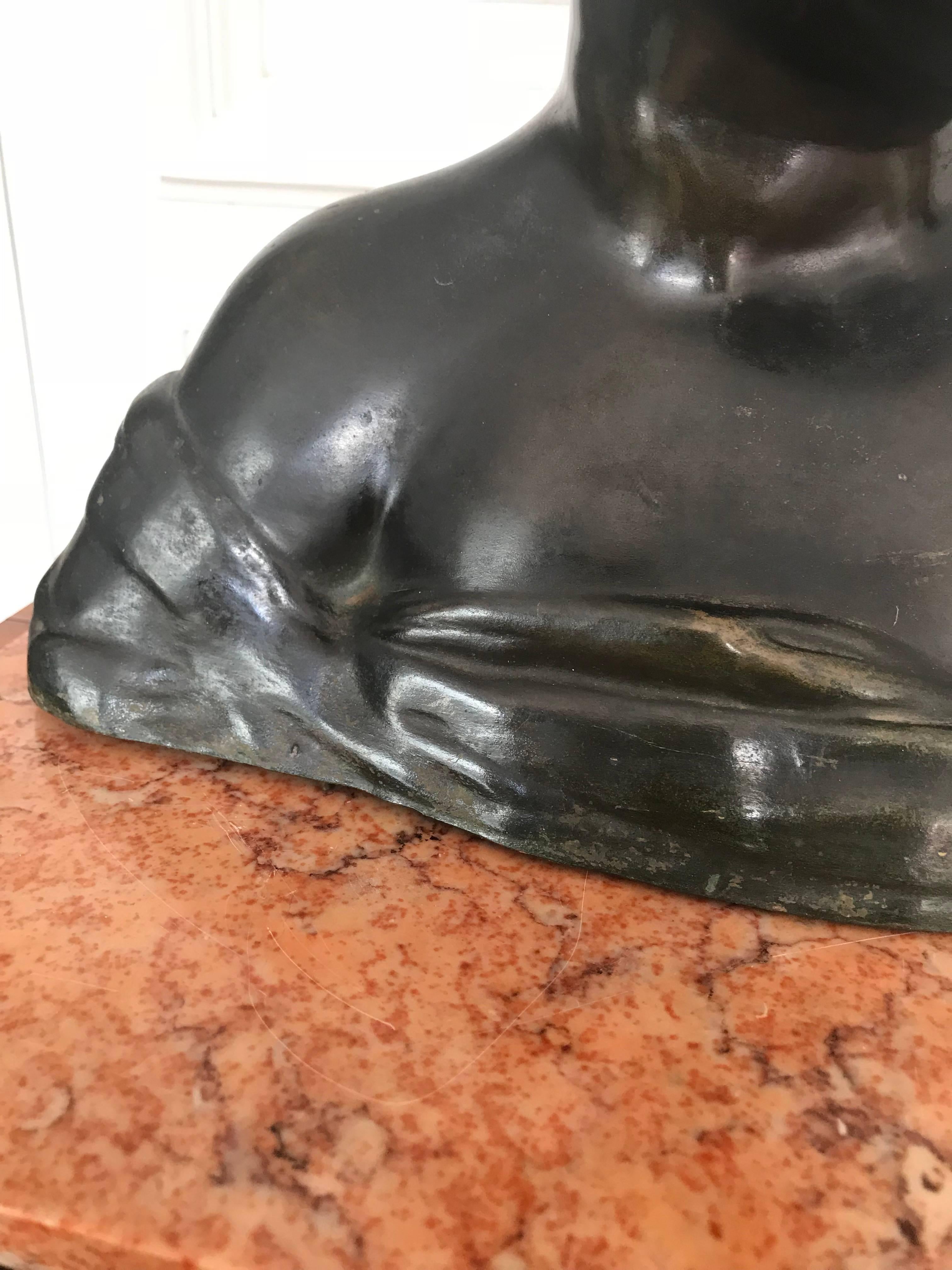Antique Bronze Sculpture or Bust of a Laughing Boy aft. Desiderio Da Settignano For Sale 10