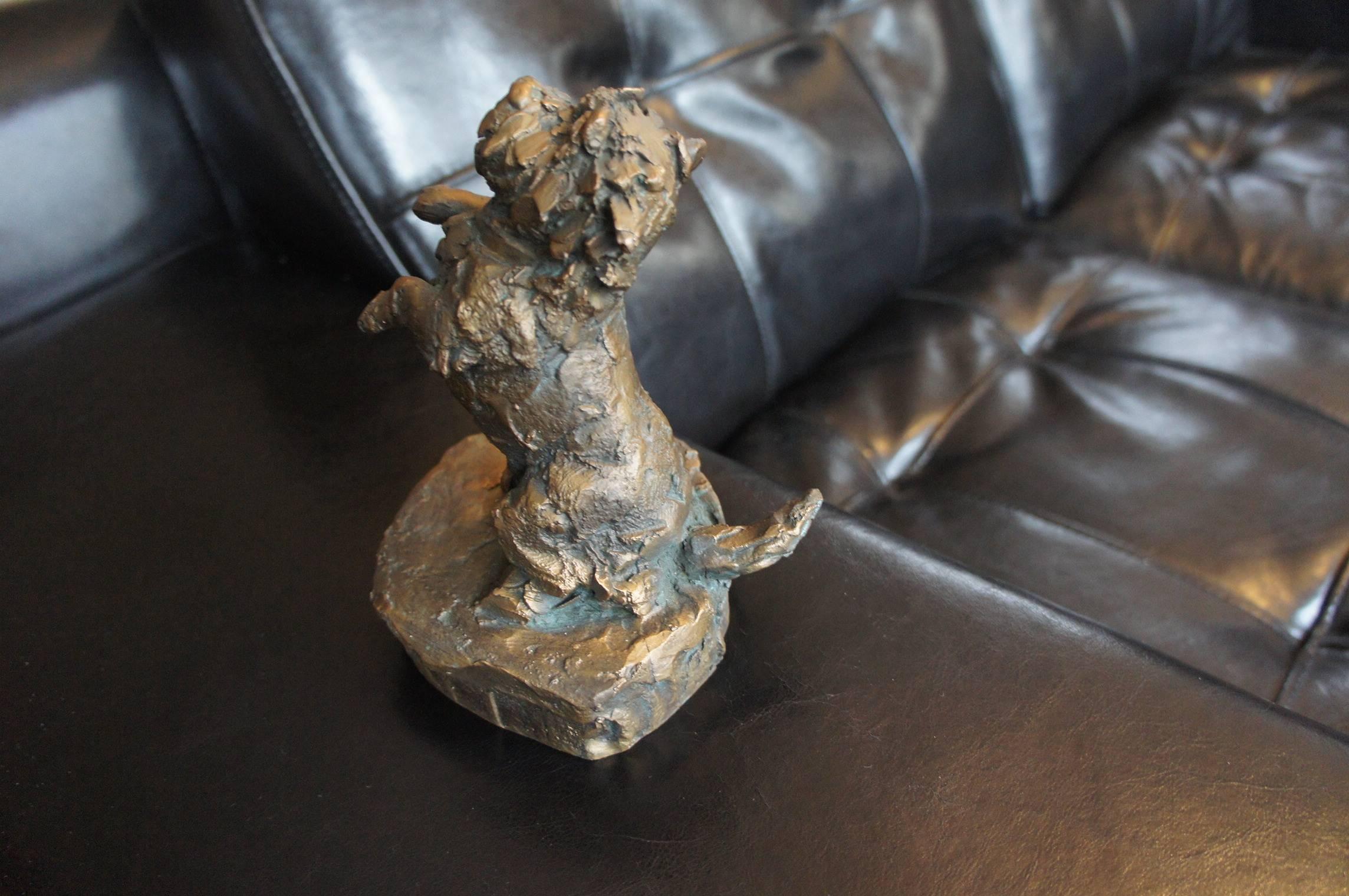 Unique and Hand-Crafted 20th Century Little Cairn Terriër Dog Bronze Sculpture 1