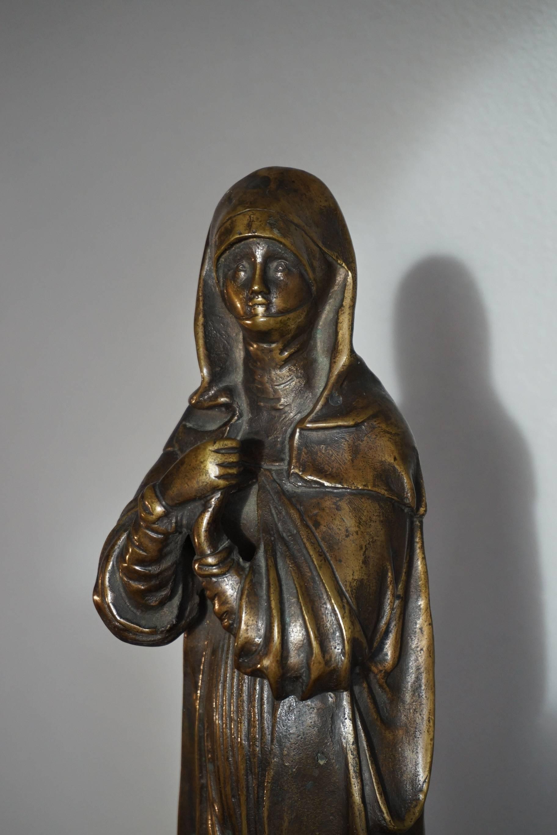 Early 20th Century Bronze Statuette Sculpture of Saint Teresa of Avila, Spain 3
