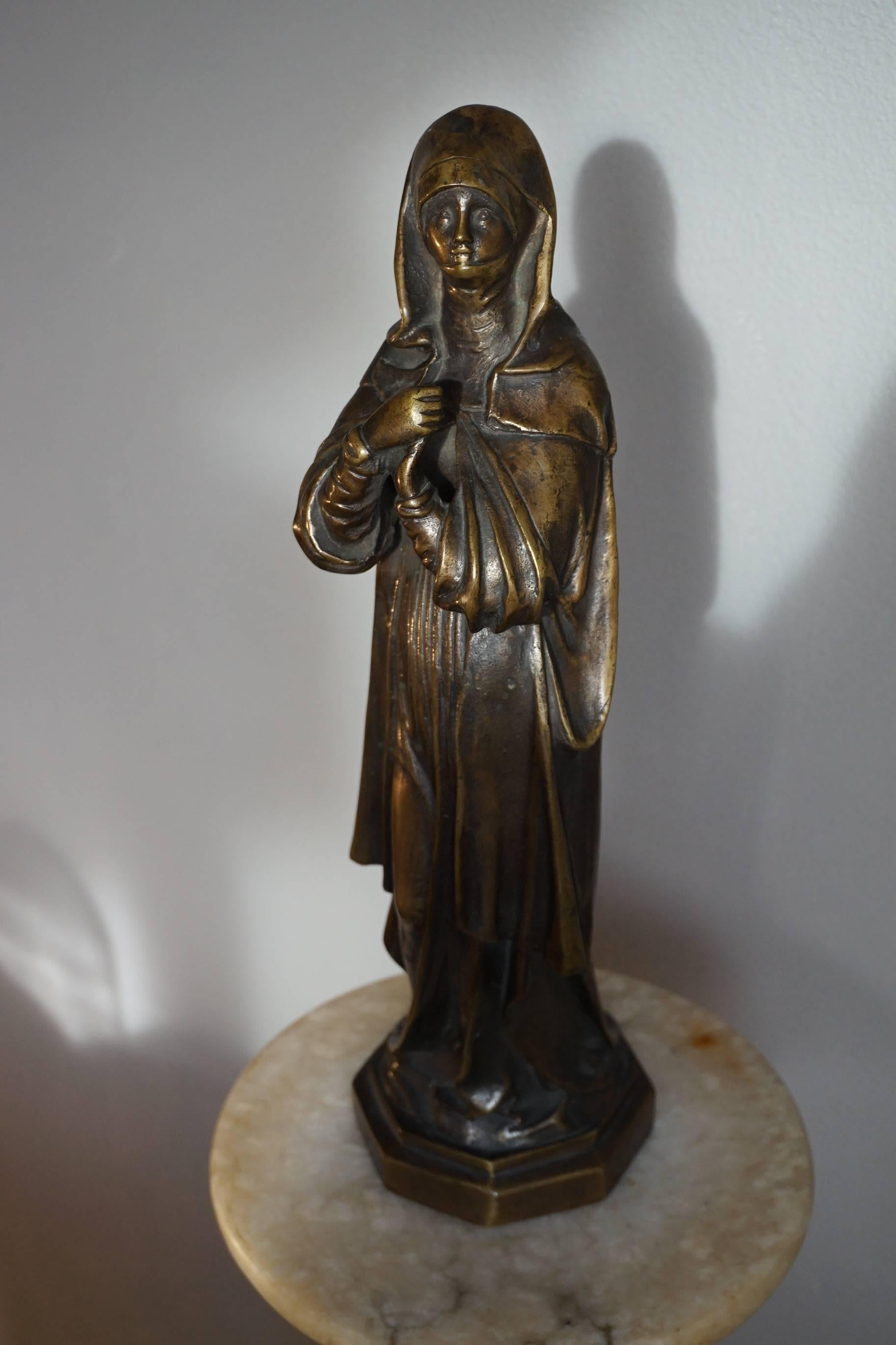 Early 20th Century Bronze Statuette Sculpture of Saint Teresa of Avila, Spain 2